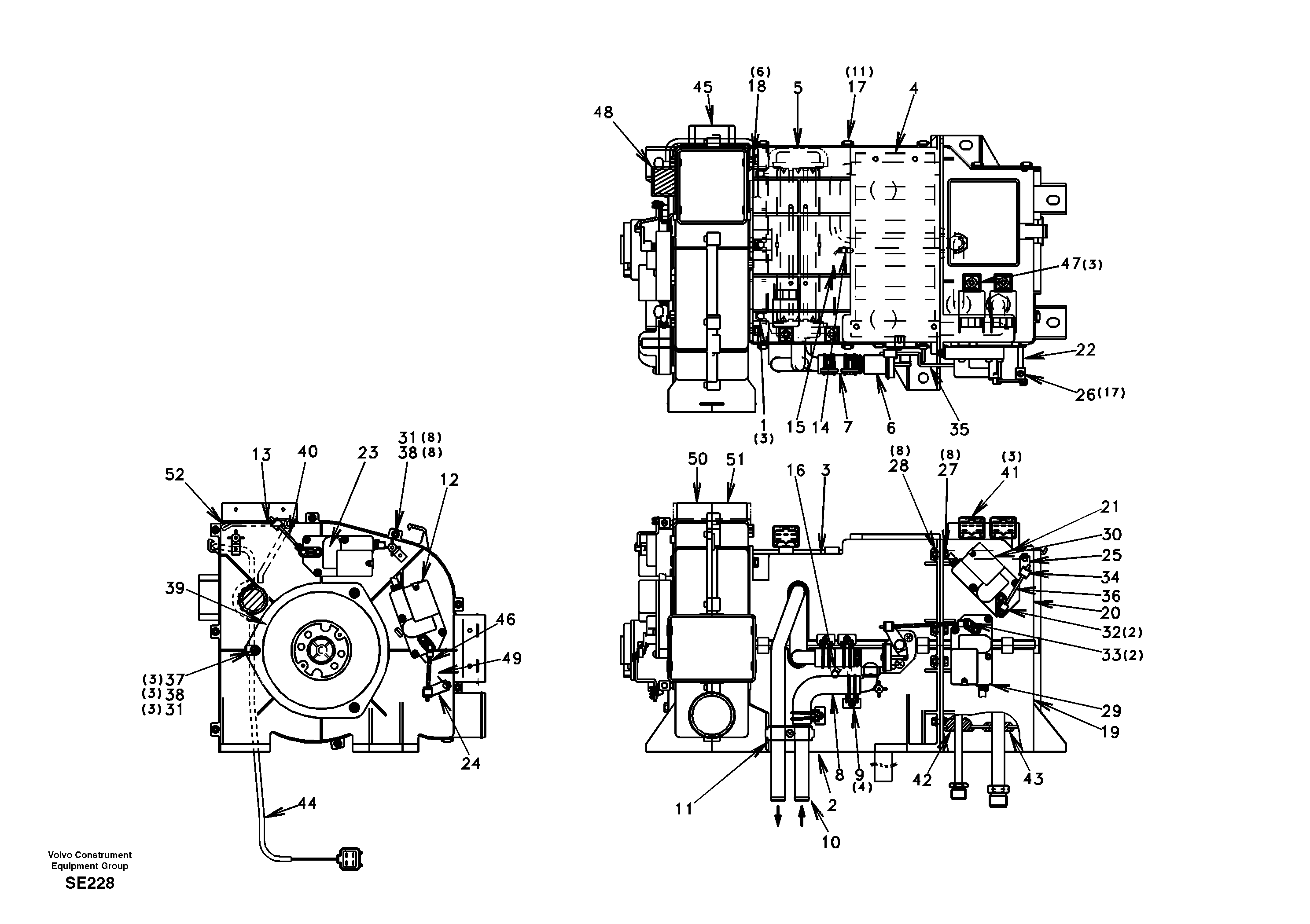 Air conditioning unit, cooling and heater — volvo parts diagram