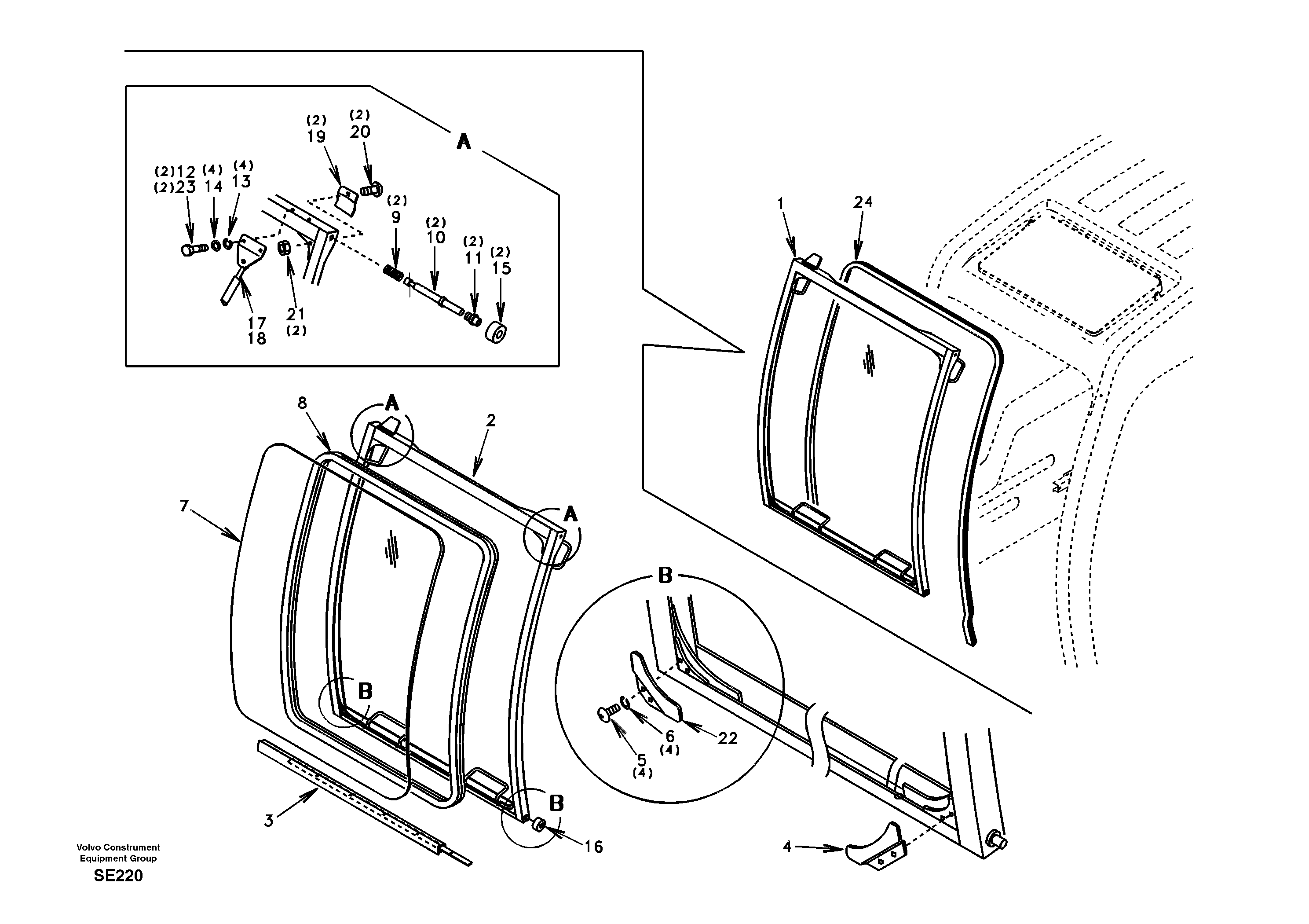 Windshield — volvo parts diagram