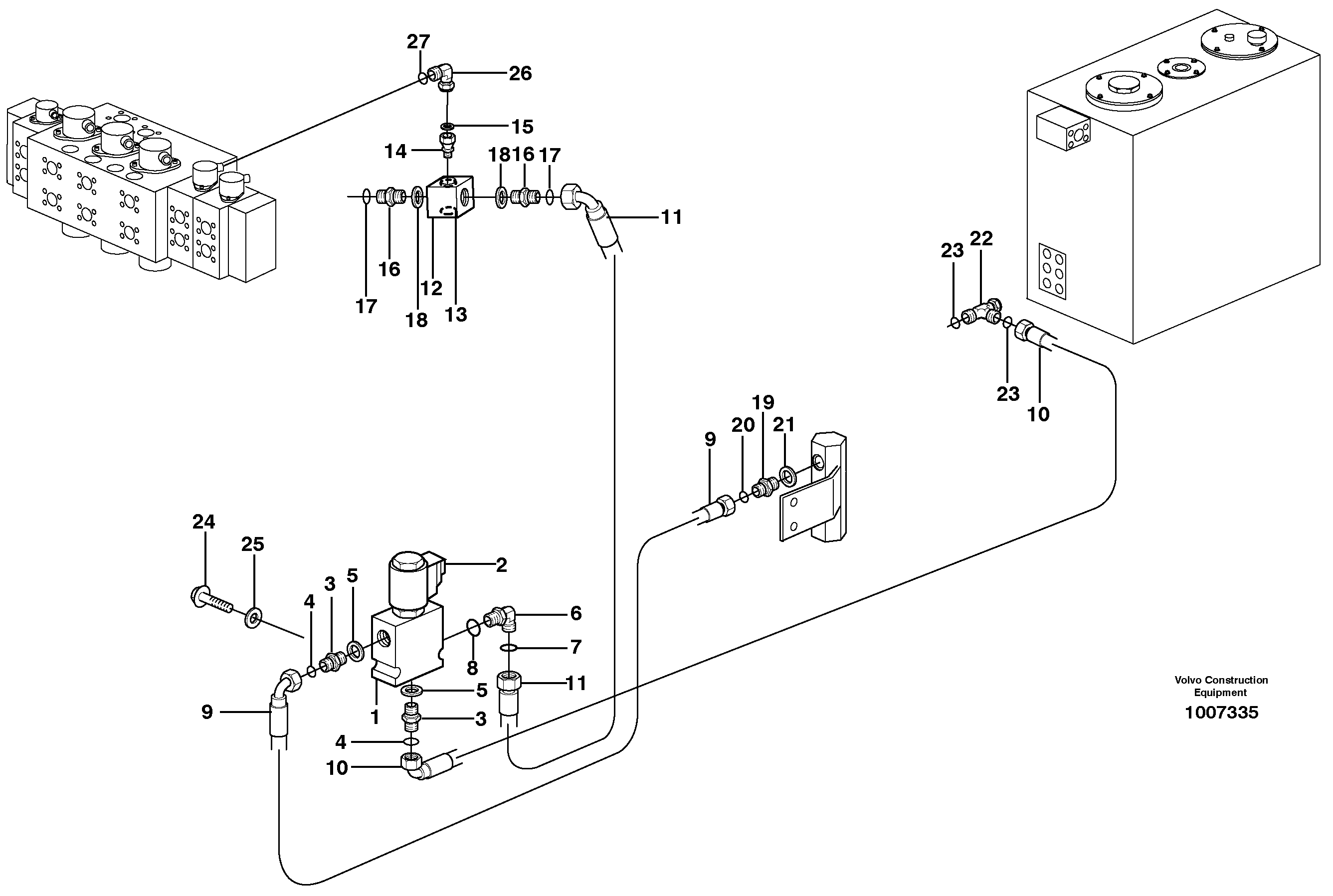Hammer control, operating valve  14312063 — volvo parts diagram