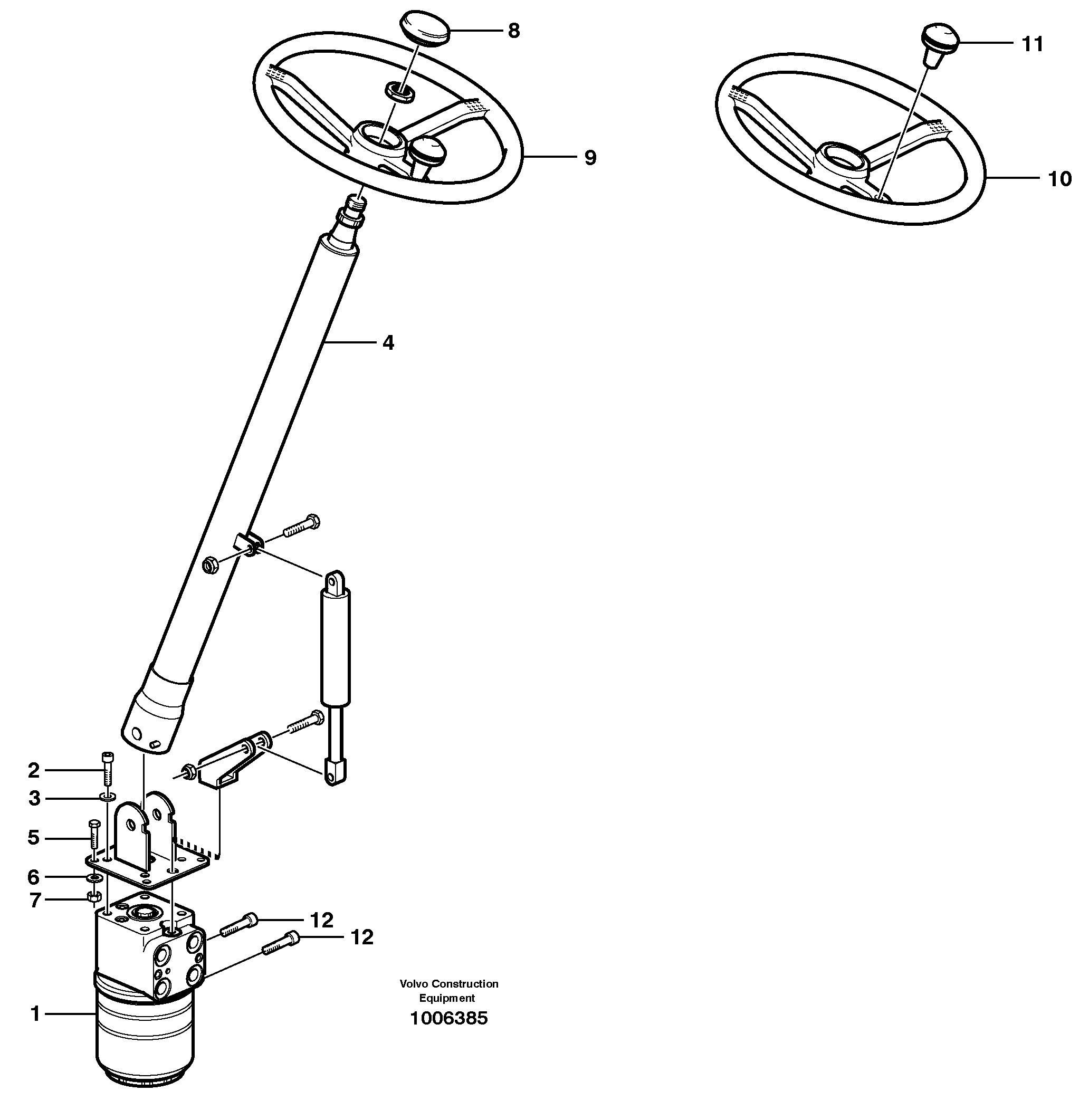 Adjustable steering column — volvo parts diagram