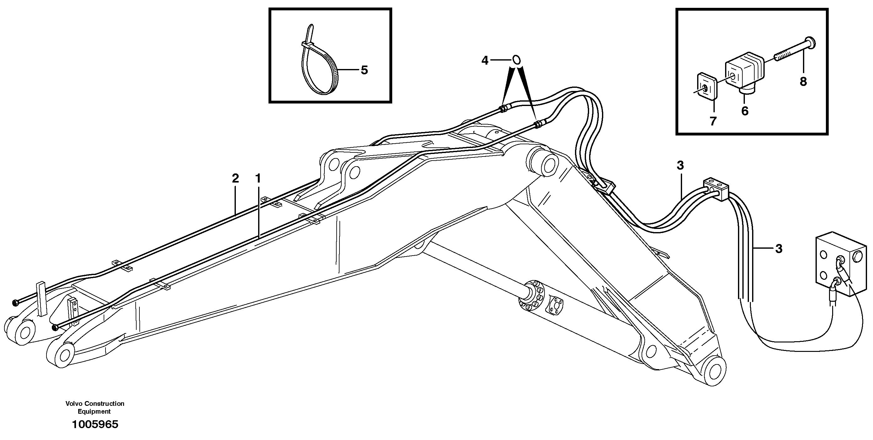 Hydr. equipm. on adjustable boom  14312103, 5,25M — volvo parts diagram