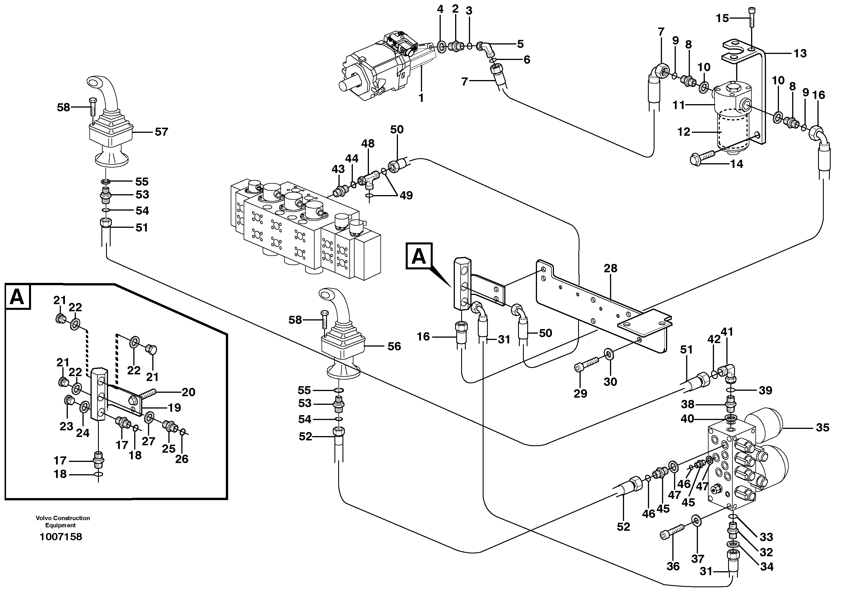 Servo-system: Feed lines — volvo parts diagram