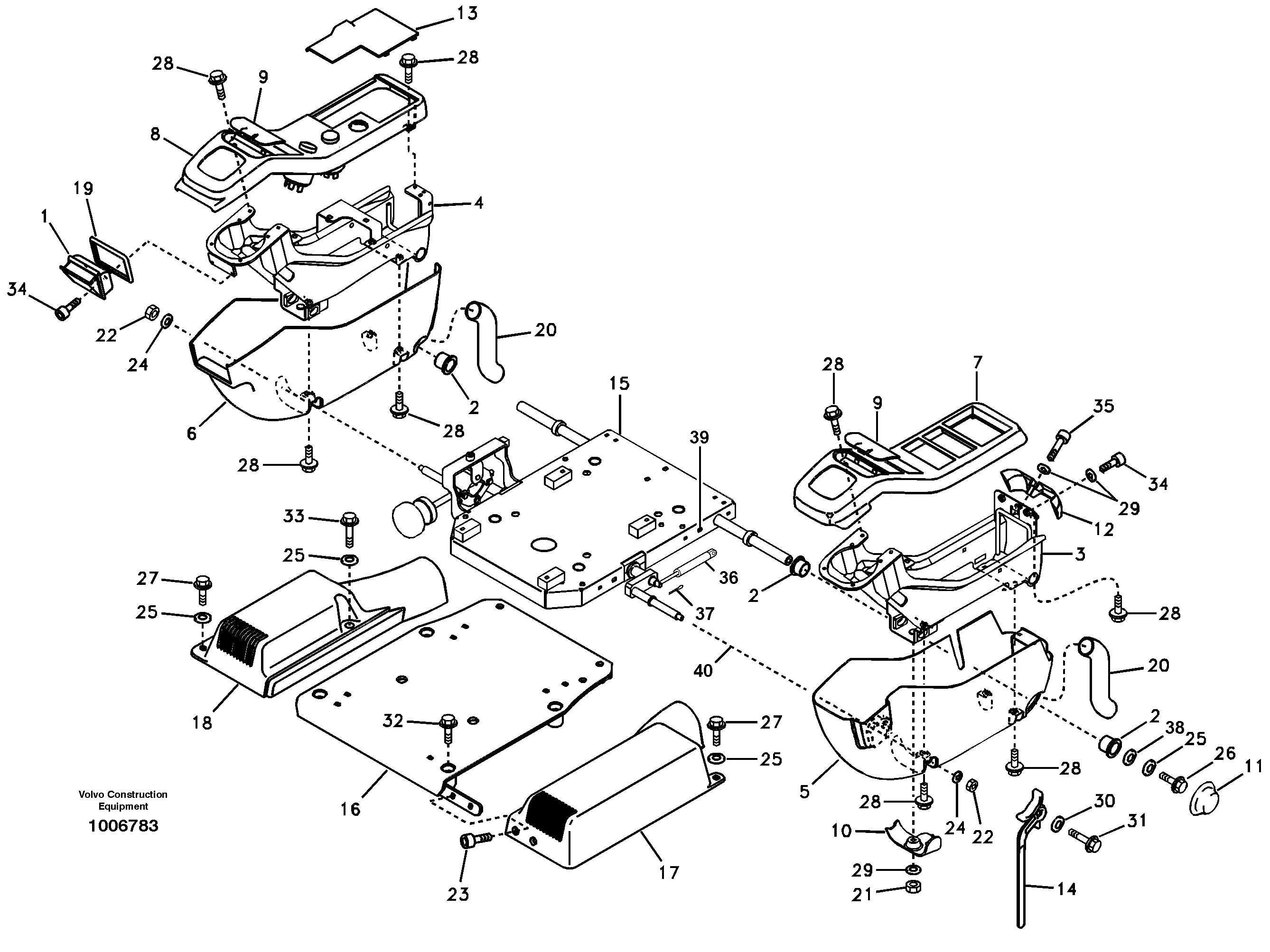 Instrument panel, control panel — volvo parts diagram