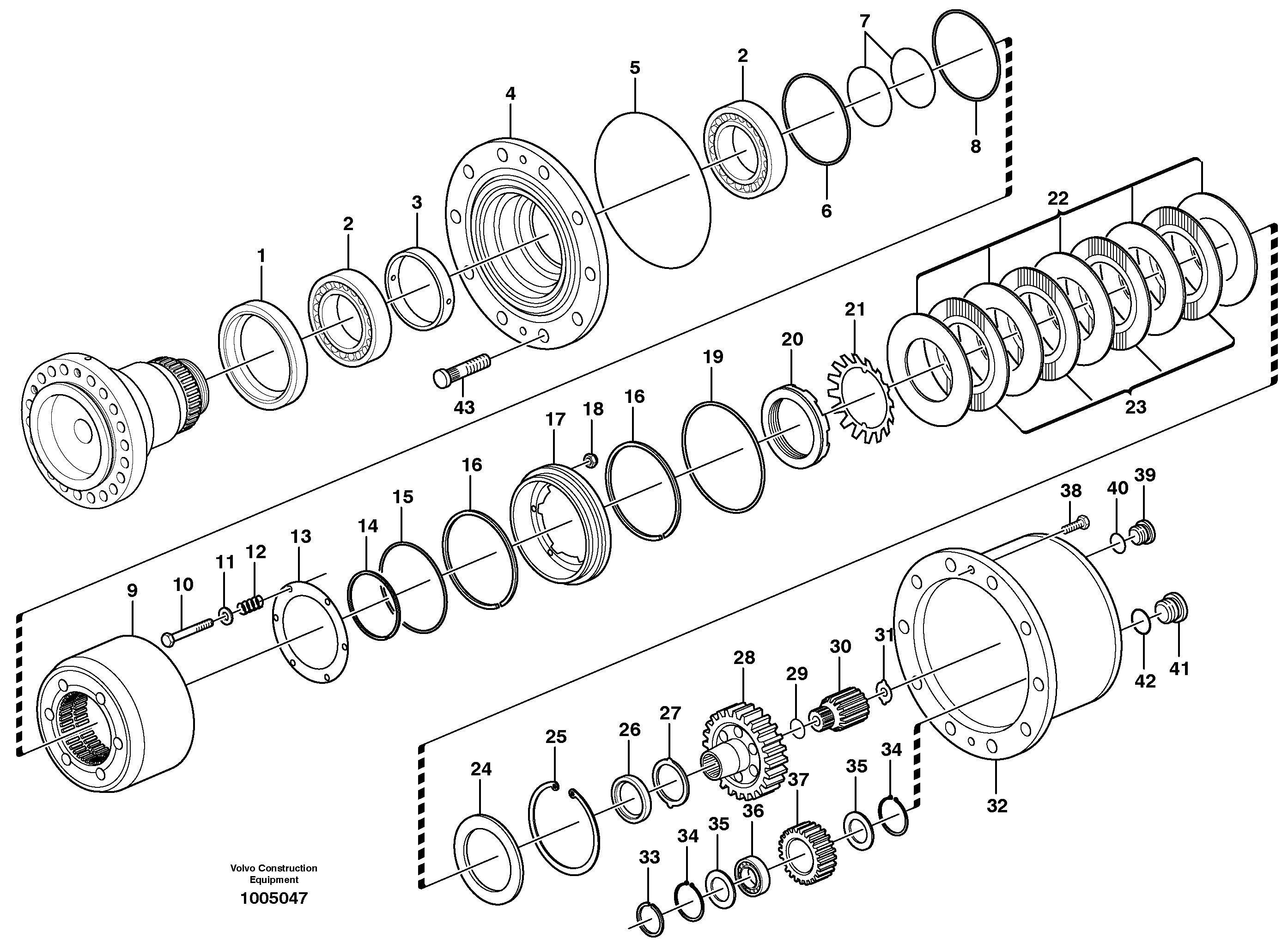 Multi-disc brake, rear — volvo parts diagram