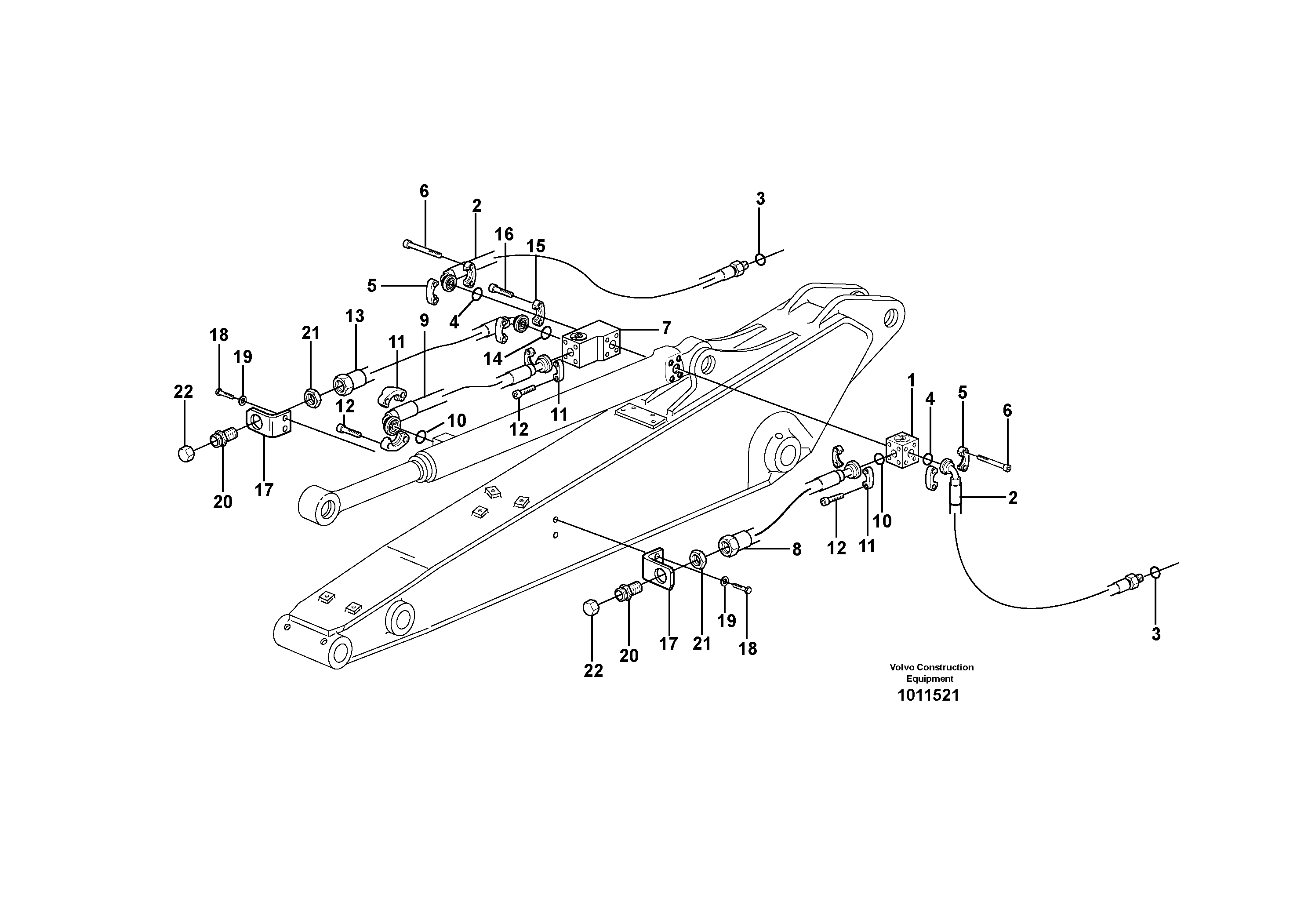 Grab equipment, with shutoff cocks, handling dipper  14312100, 14312195 — volvo parts diagram