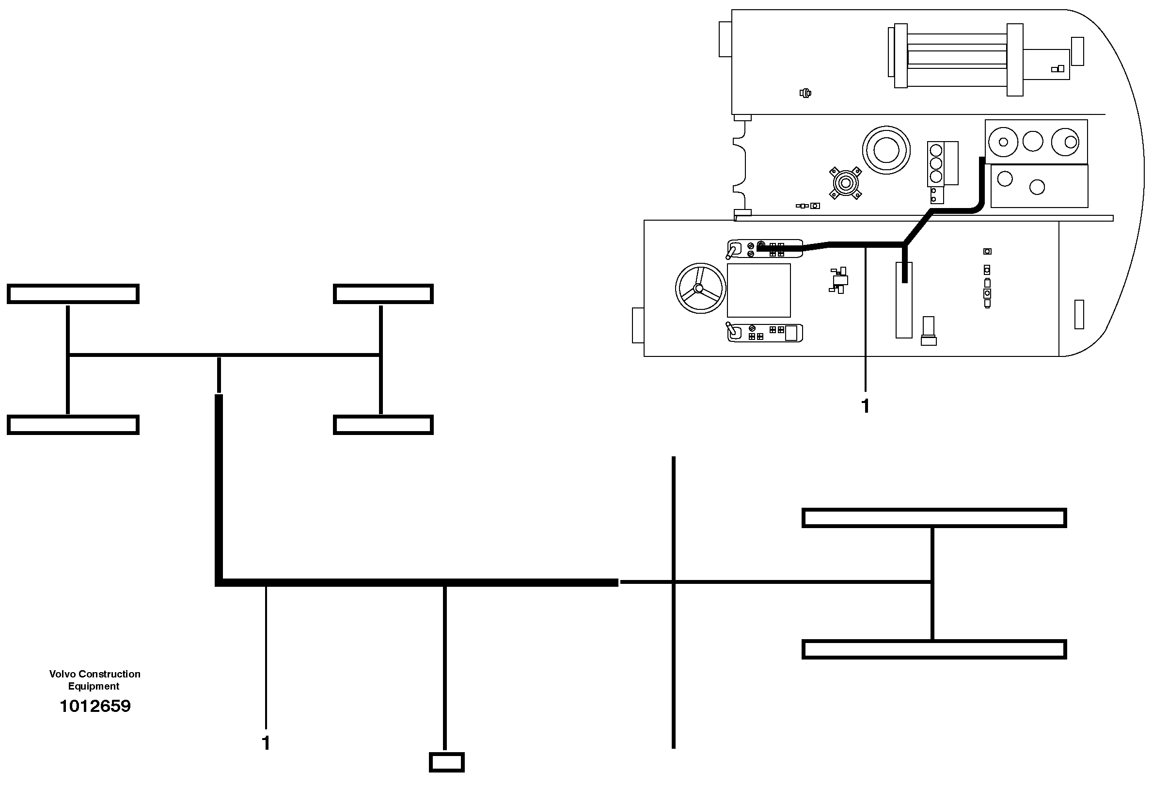 Cable harness, X1. A&b On Off, 2s/w  14312193, 14312203 — volvo parts diagram