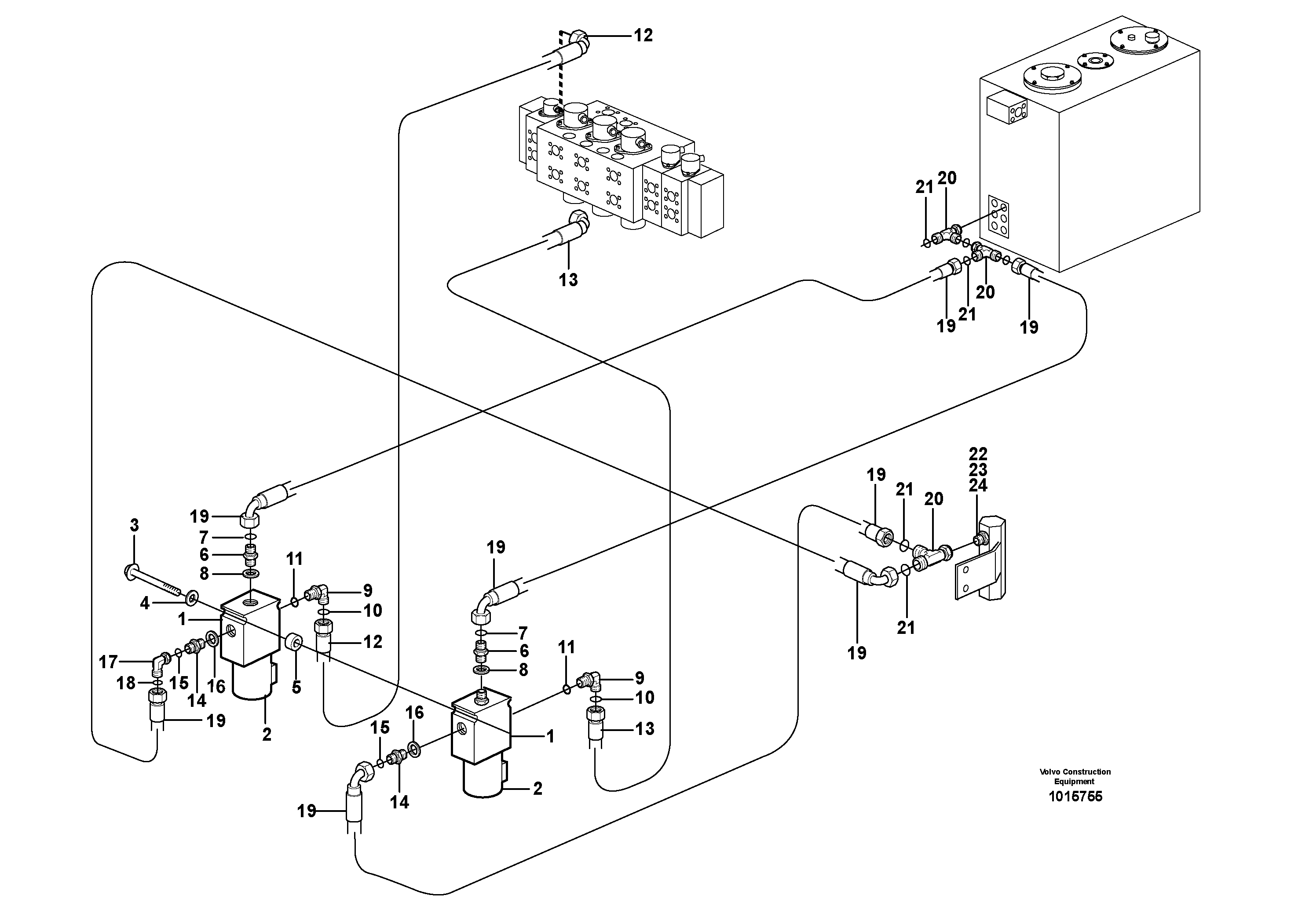 Hydraulic function, X1. A&b On Off  14312203, SER NO 8761029 - — volvo parts diagram