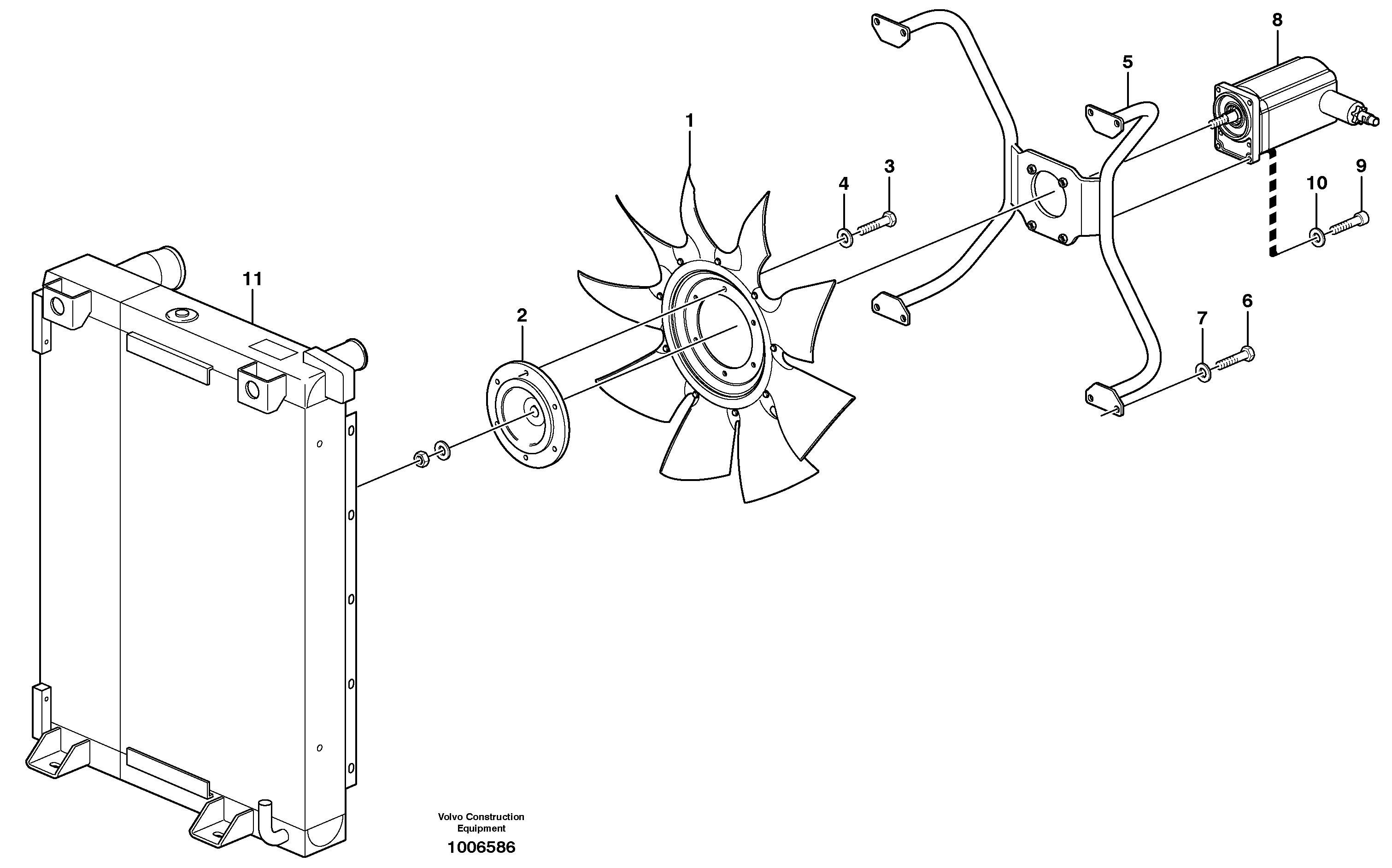 Fan and installation components  14312139 — volvo parts diagram