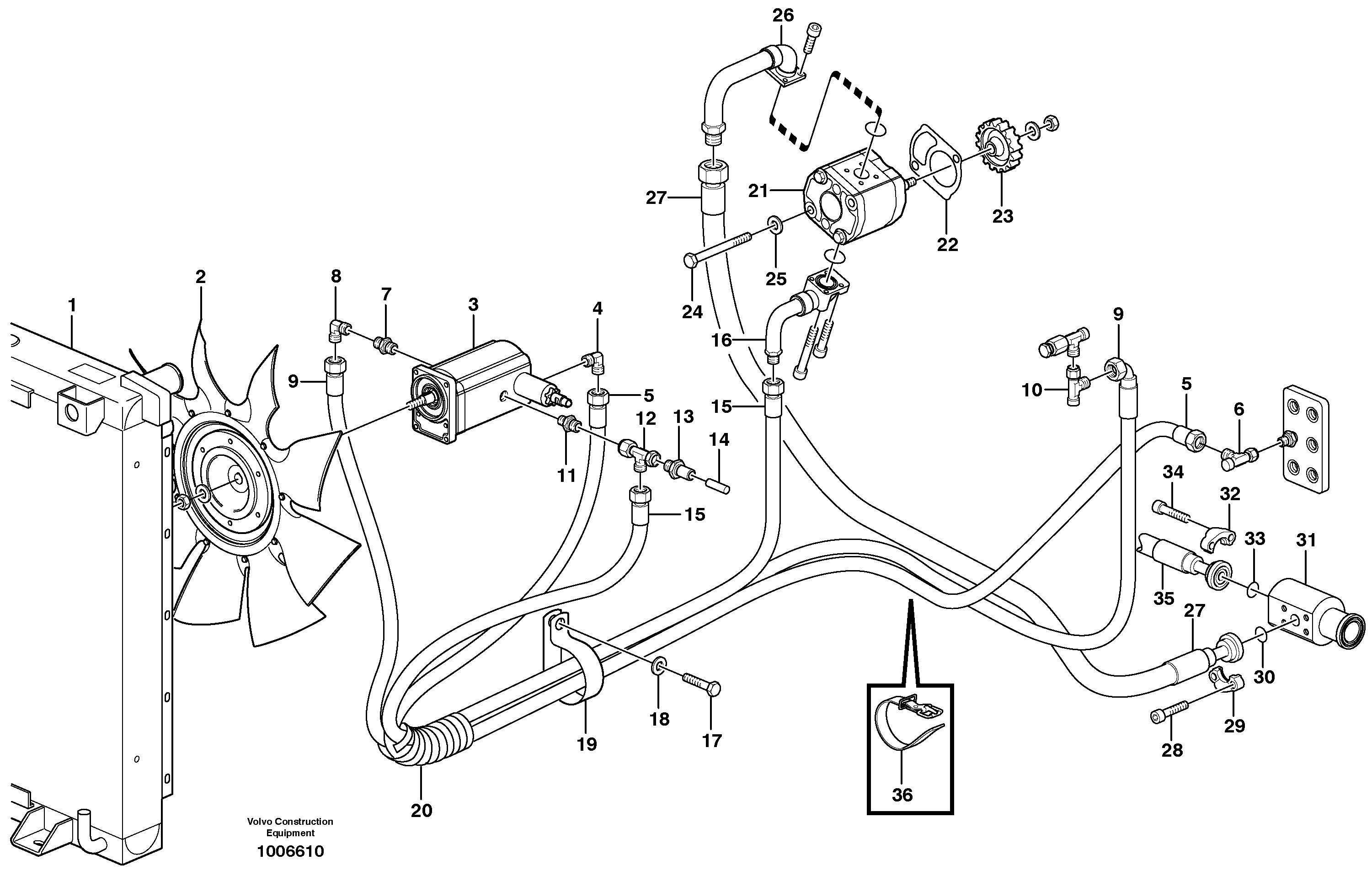 Fan drive  14312139 — volvo parts diagram