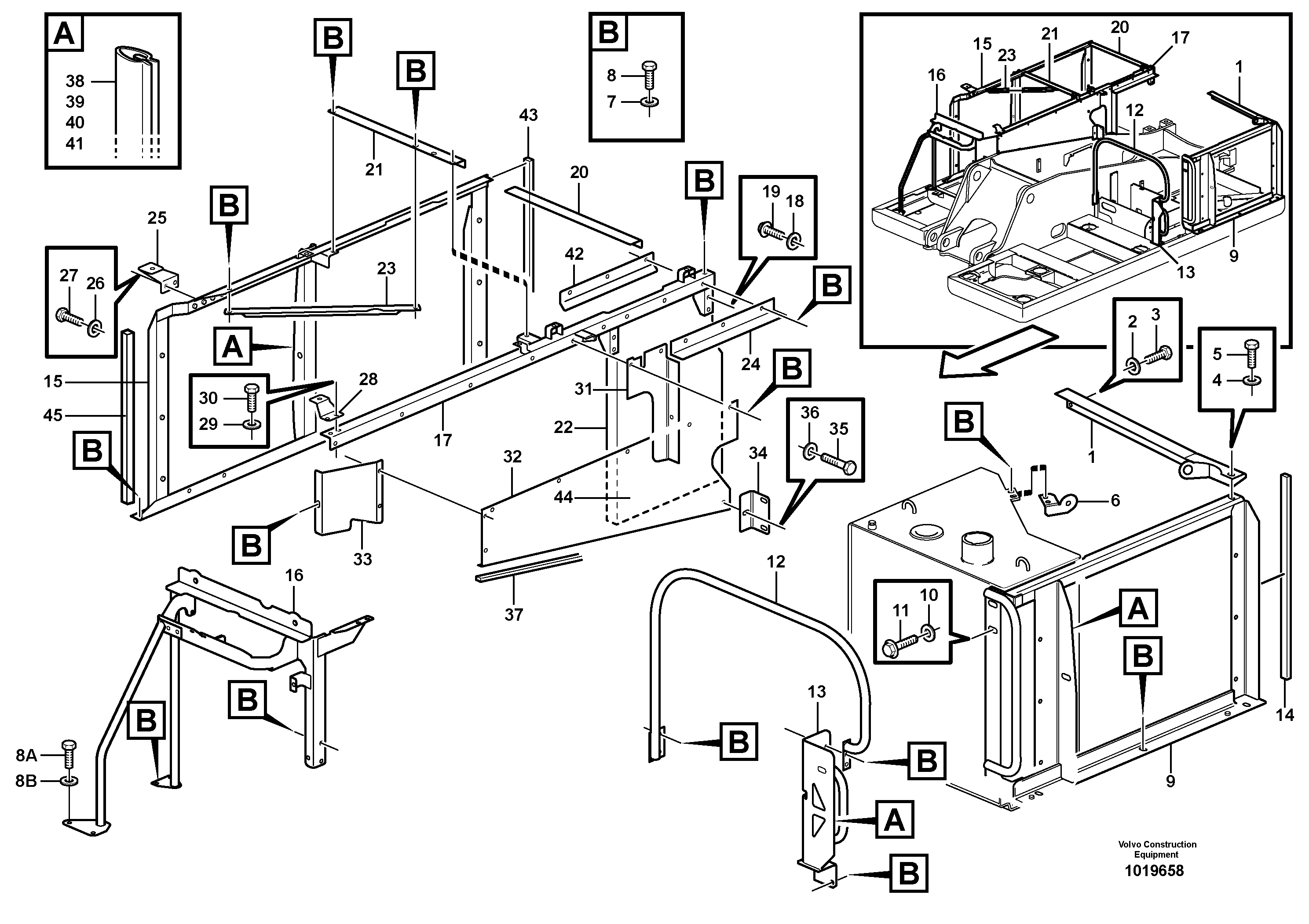 Cowl frame — volvo parts diagram
