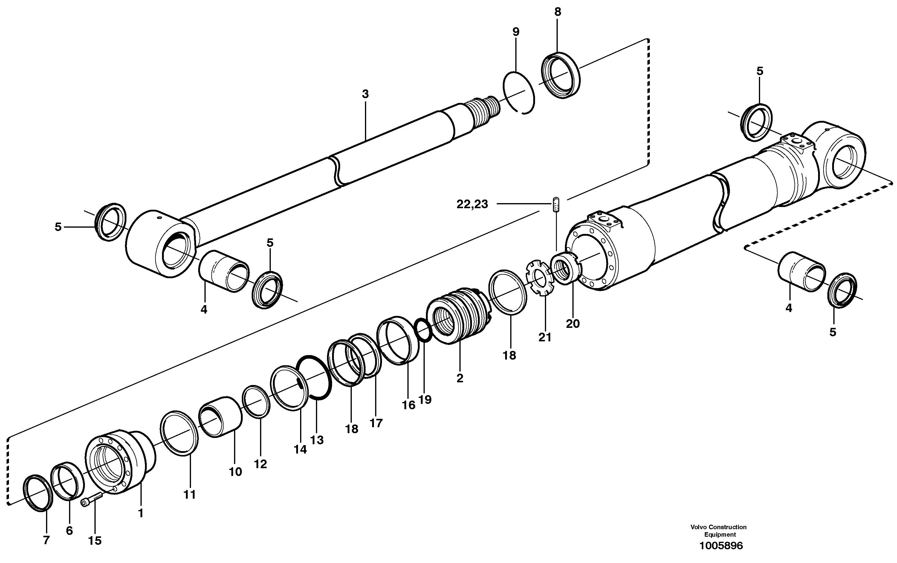 Tilt cylinder  14312081 — volvo parts diagram