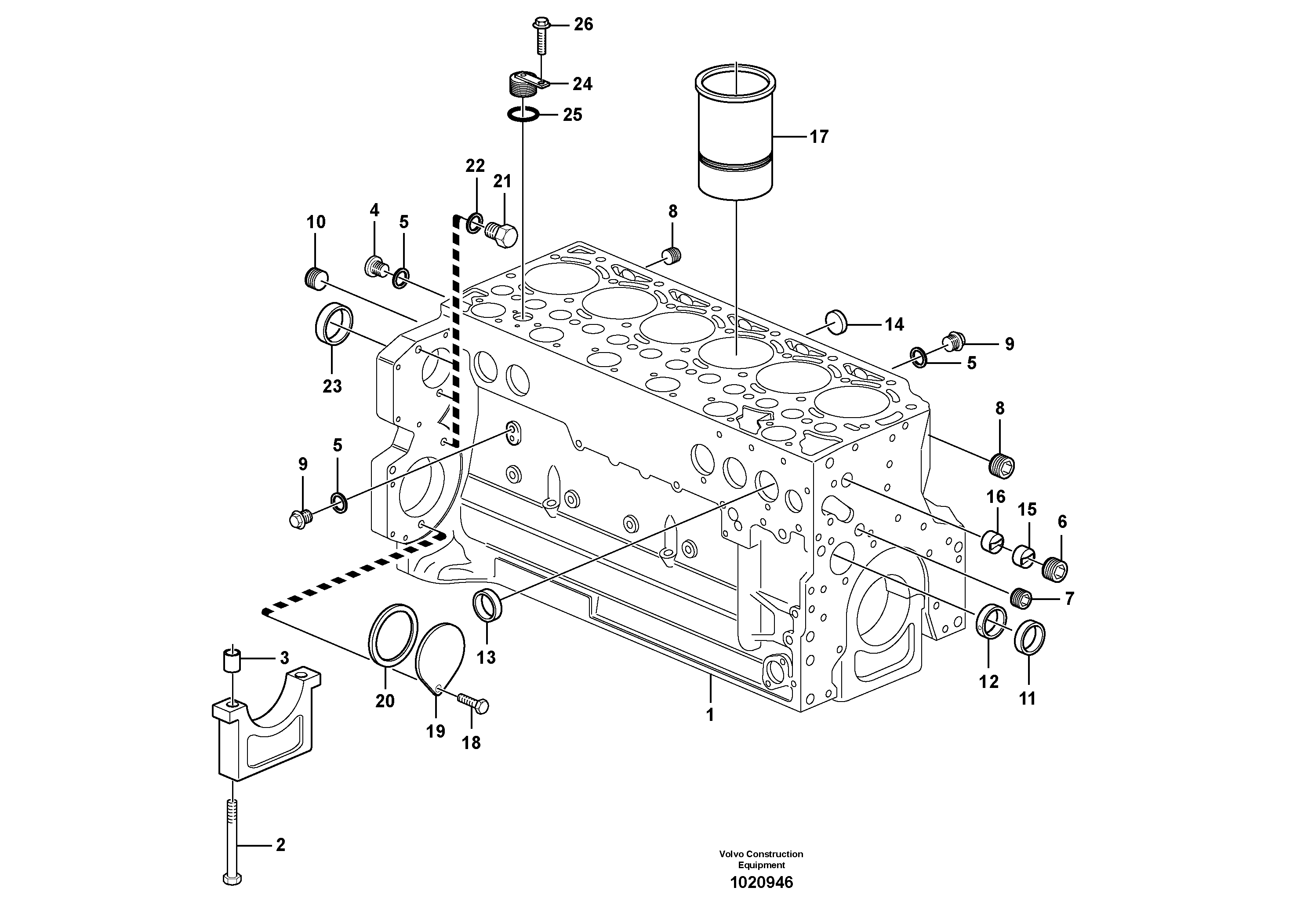 Cylinder block — volvo parts diagram