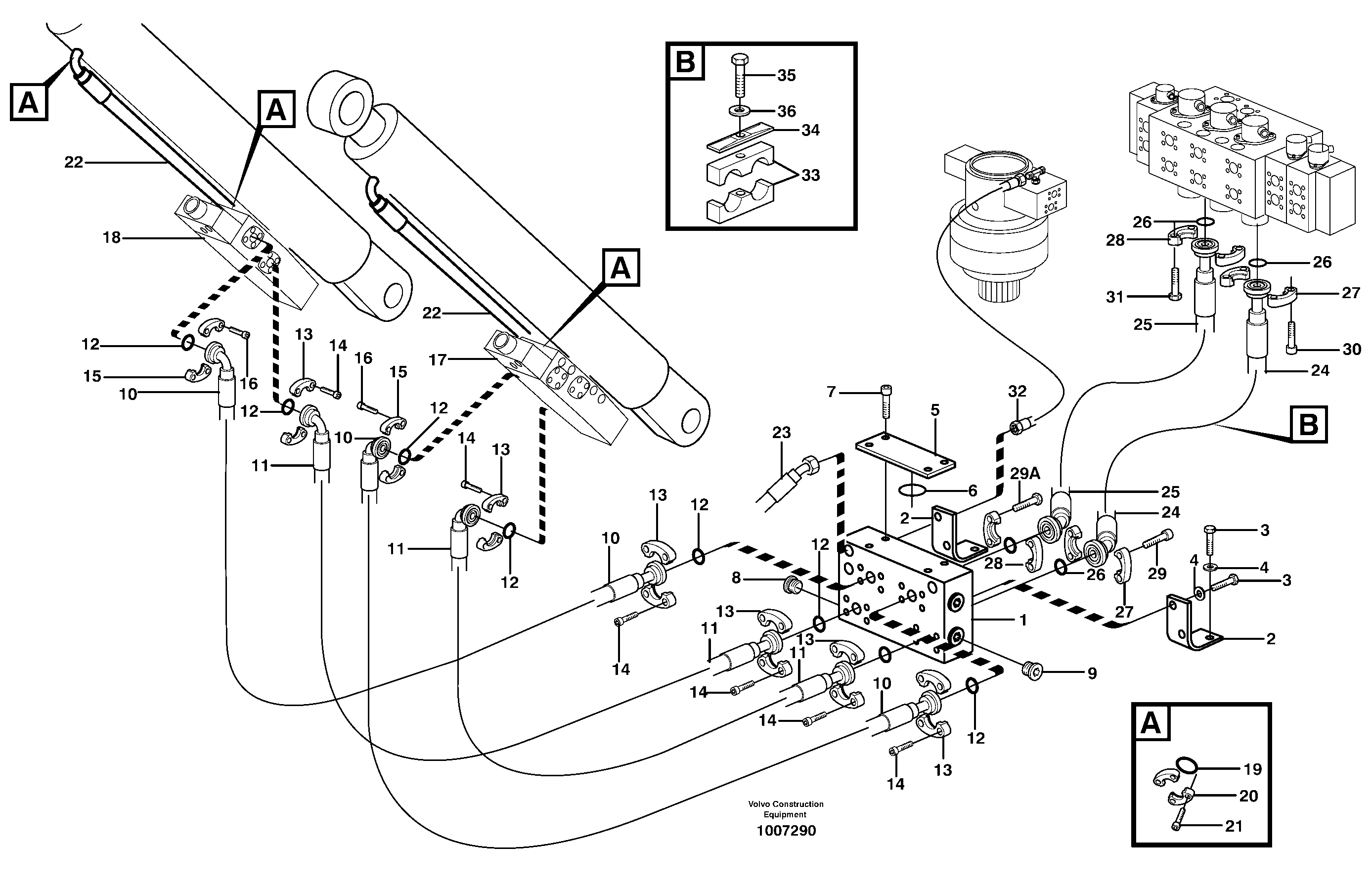 Hydraulic system, boom — volvo parts diagram