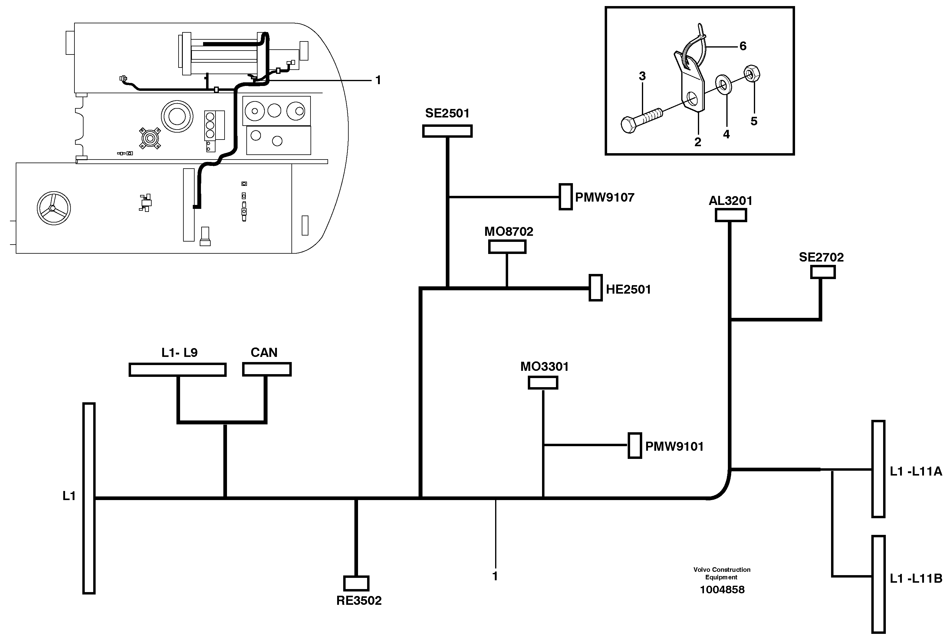 Cable harness, Diesel engine, L1 — volvo parts diagram