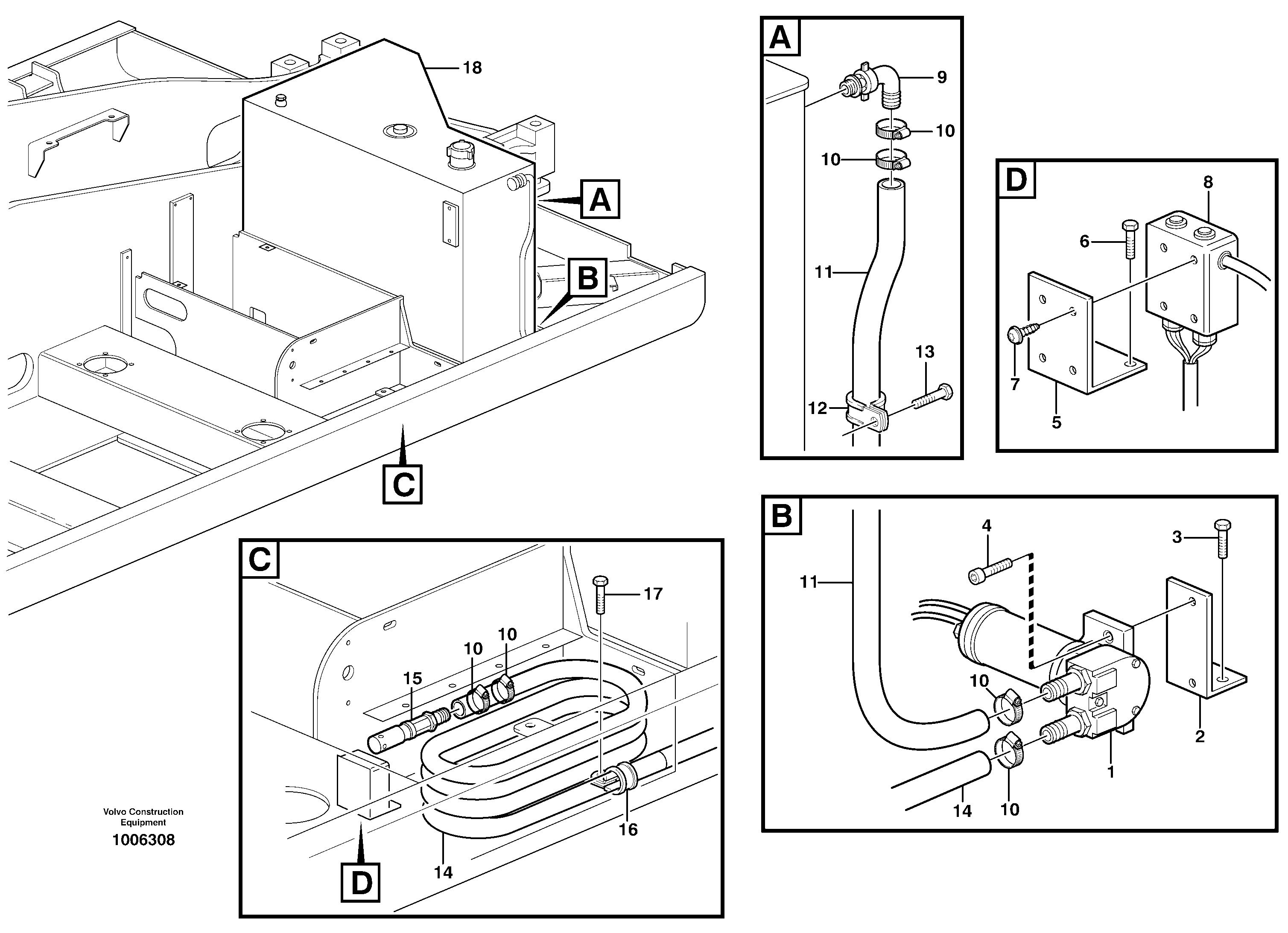 Fuel filling pump, electrical  14312001 — volvo parts diagram