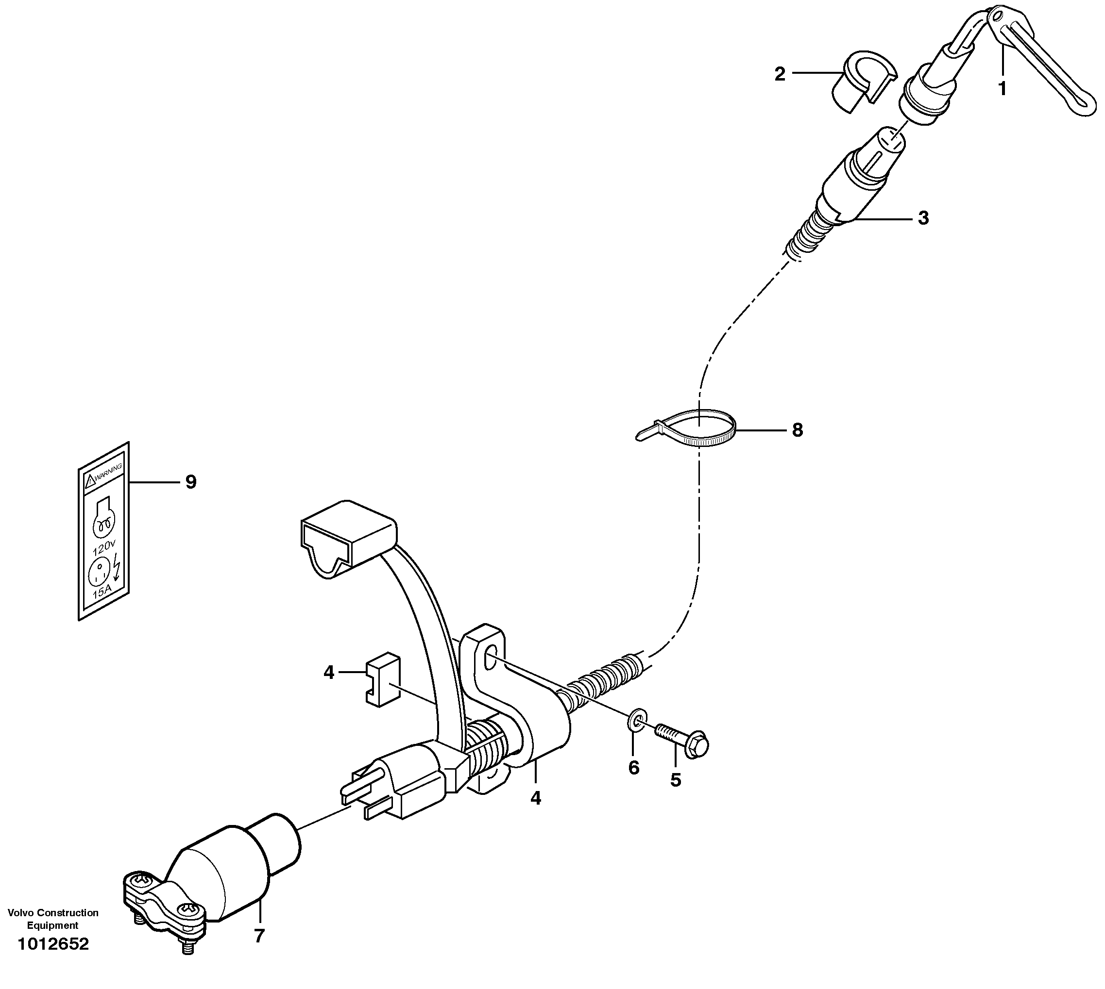 Engine heater.  14312003, 110V — volvo parts diagram