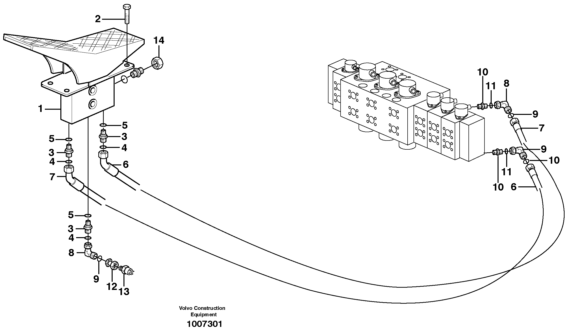 Servo hydraulics, X1  14312045 — volvo parts diagram