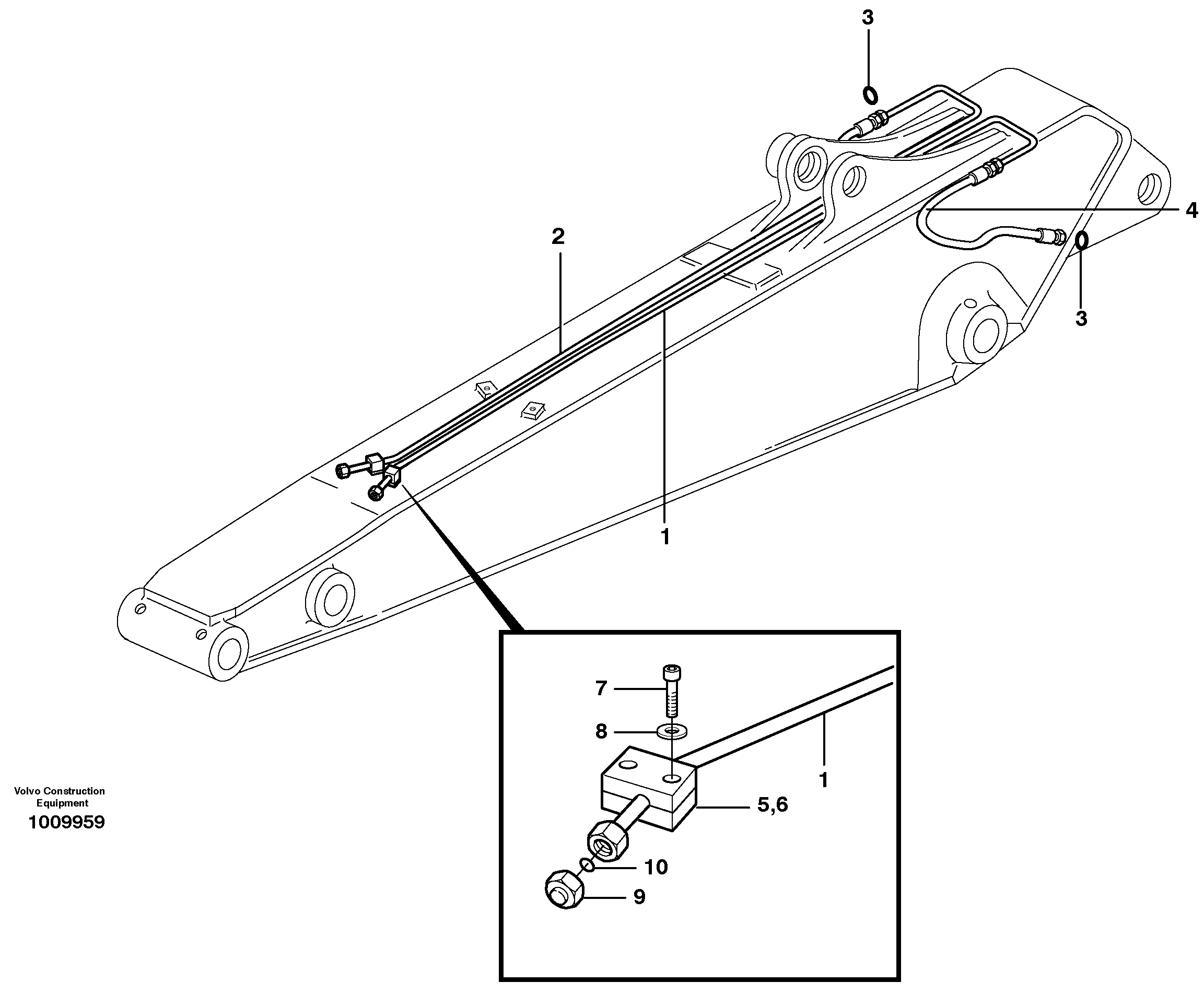 Hydr. equipm. on dipper arm, X3  14312061 — volvo parts diagram