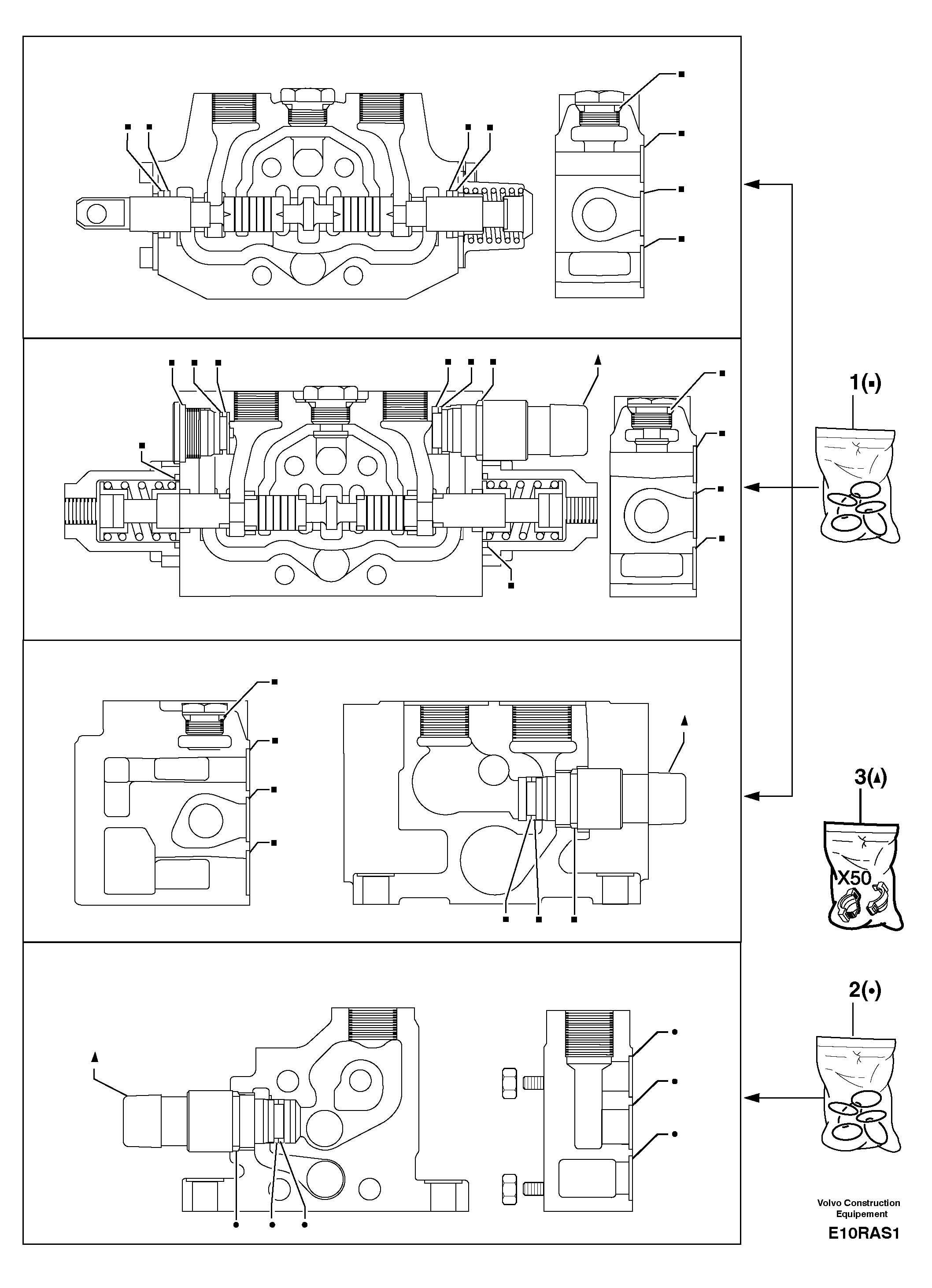 Control valve : seal (kit) for complete element — volvo parts diagram