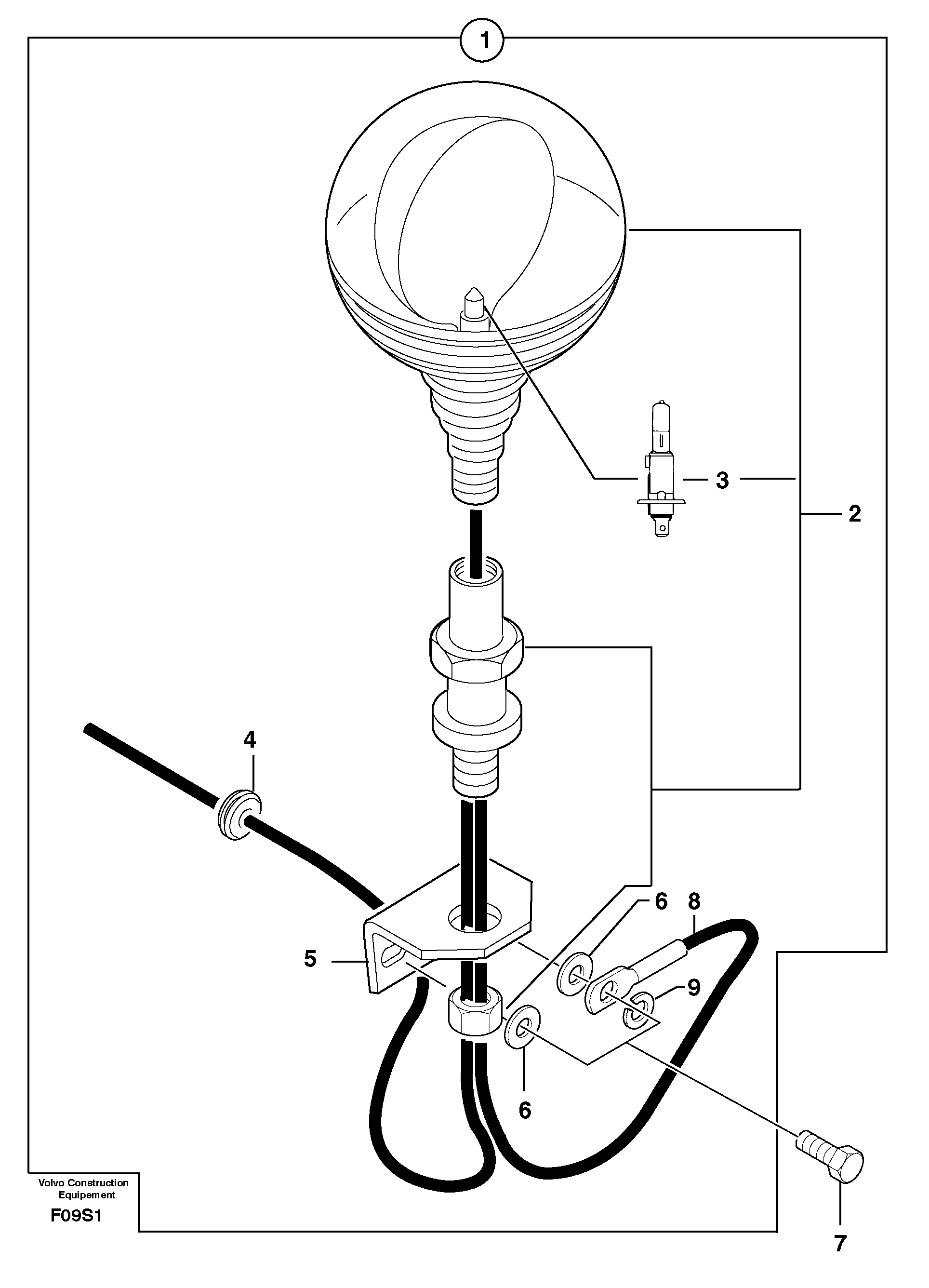 Flashing light on cab — volvo parts diagram