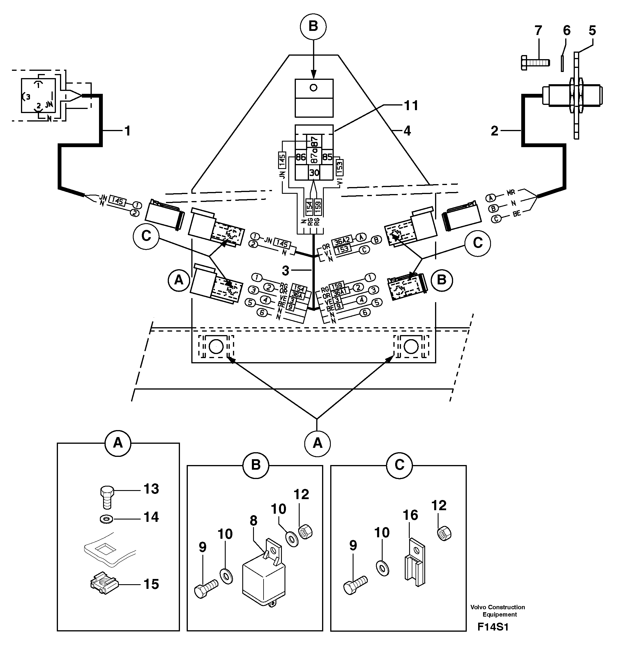 Electrical system / steering reversing — volvo parts diagram