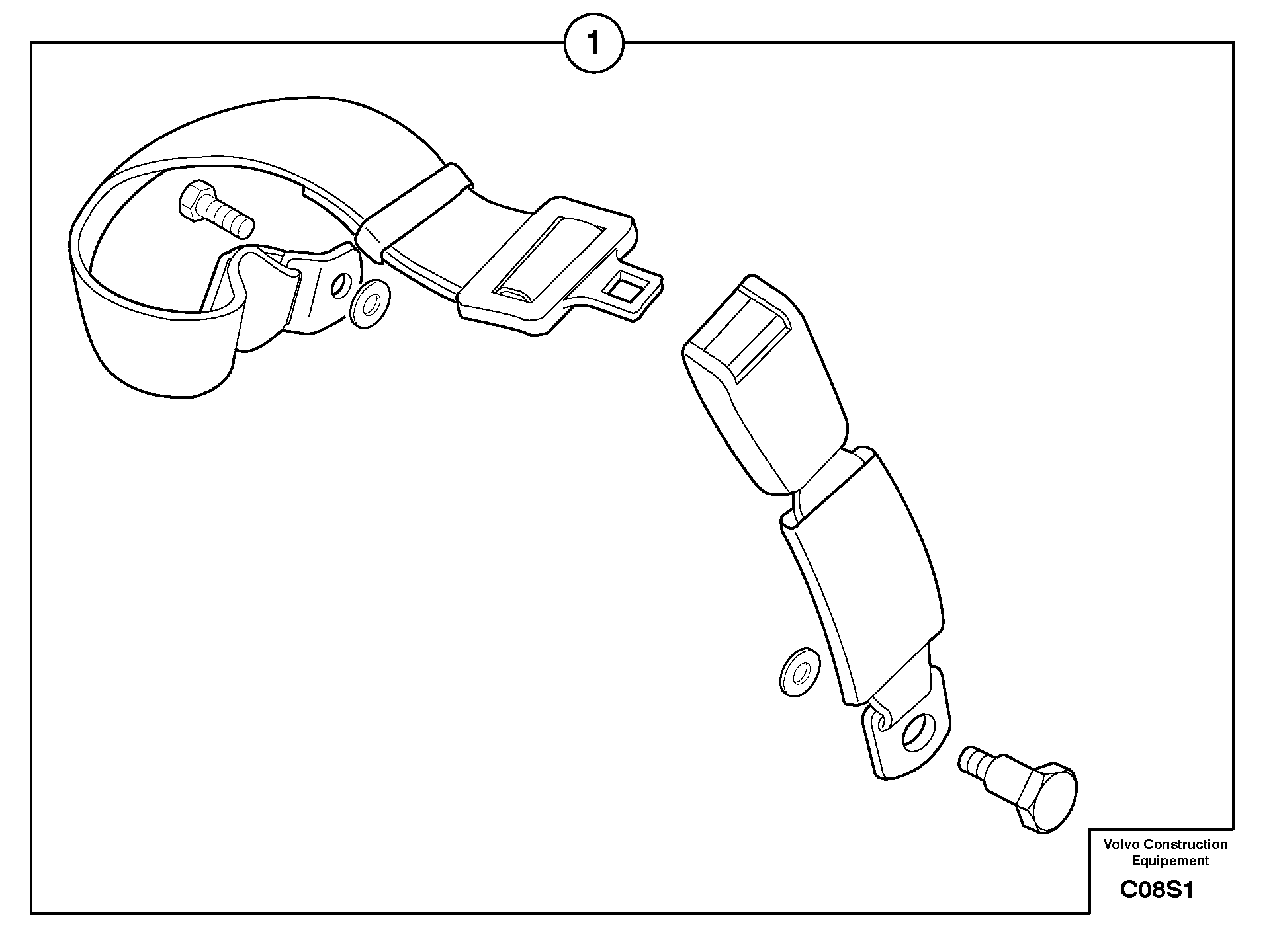 Safety belt — volvo parts diagram