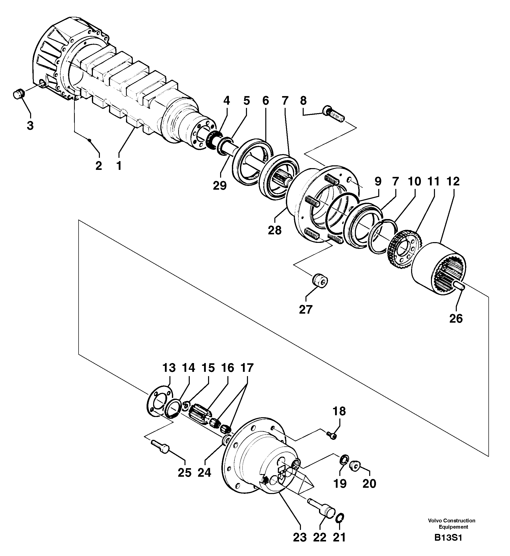 Rear axle ( 1660 ) : axle — volvo parts diagram