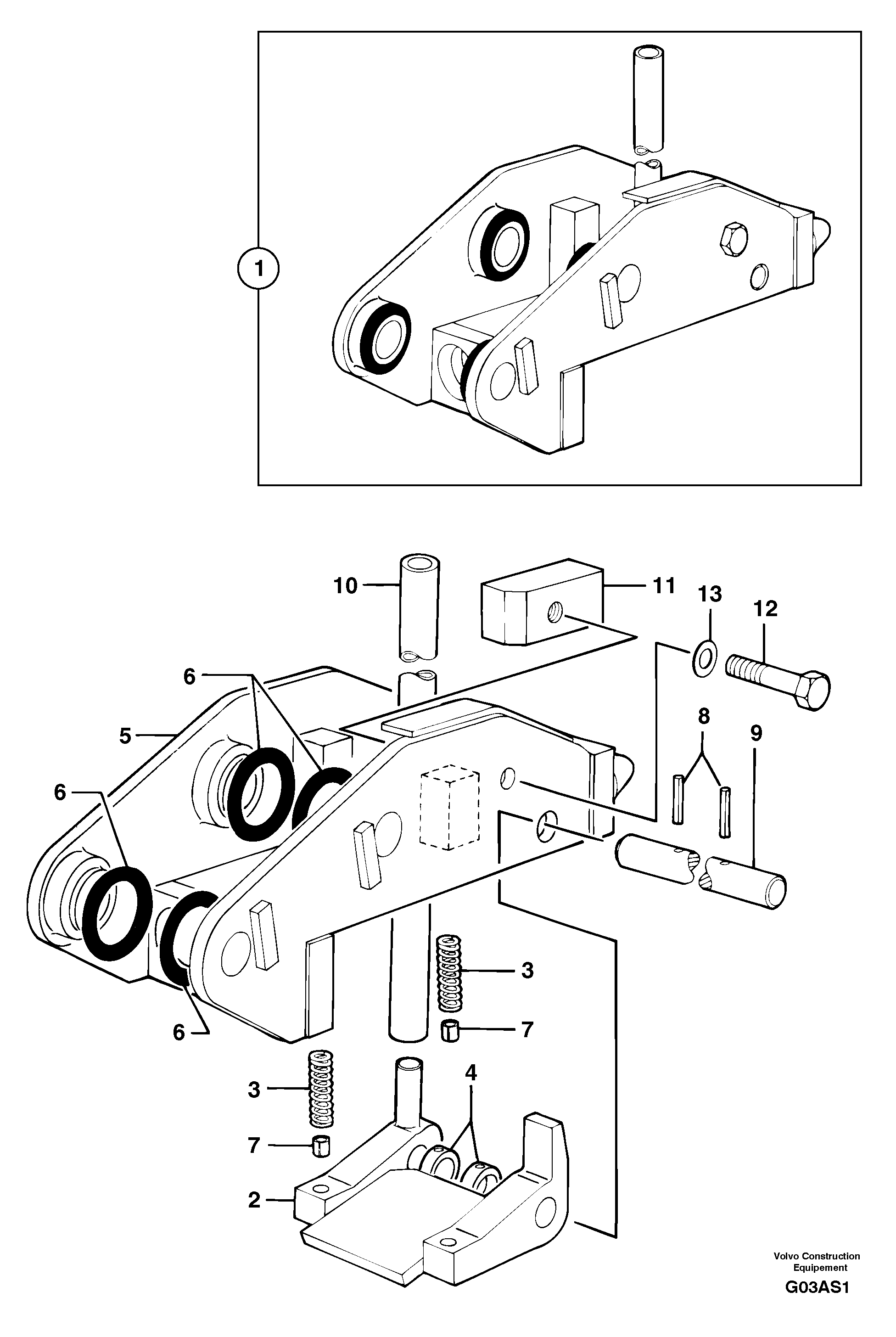 Tool holder / mechanical control — volvo parts diagram