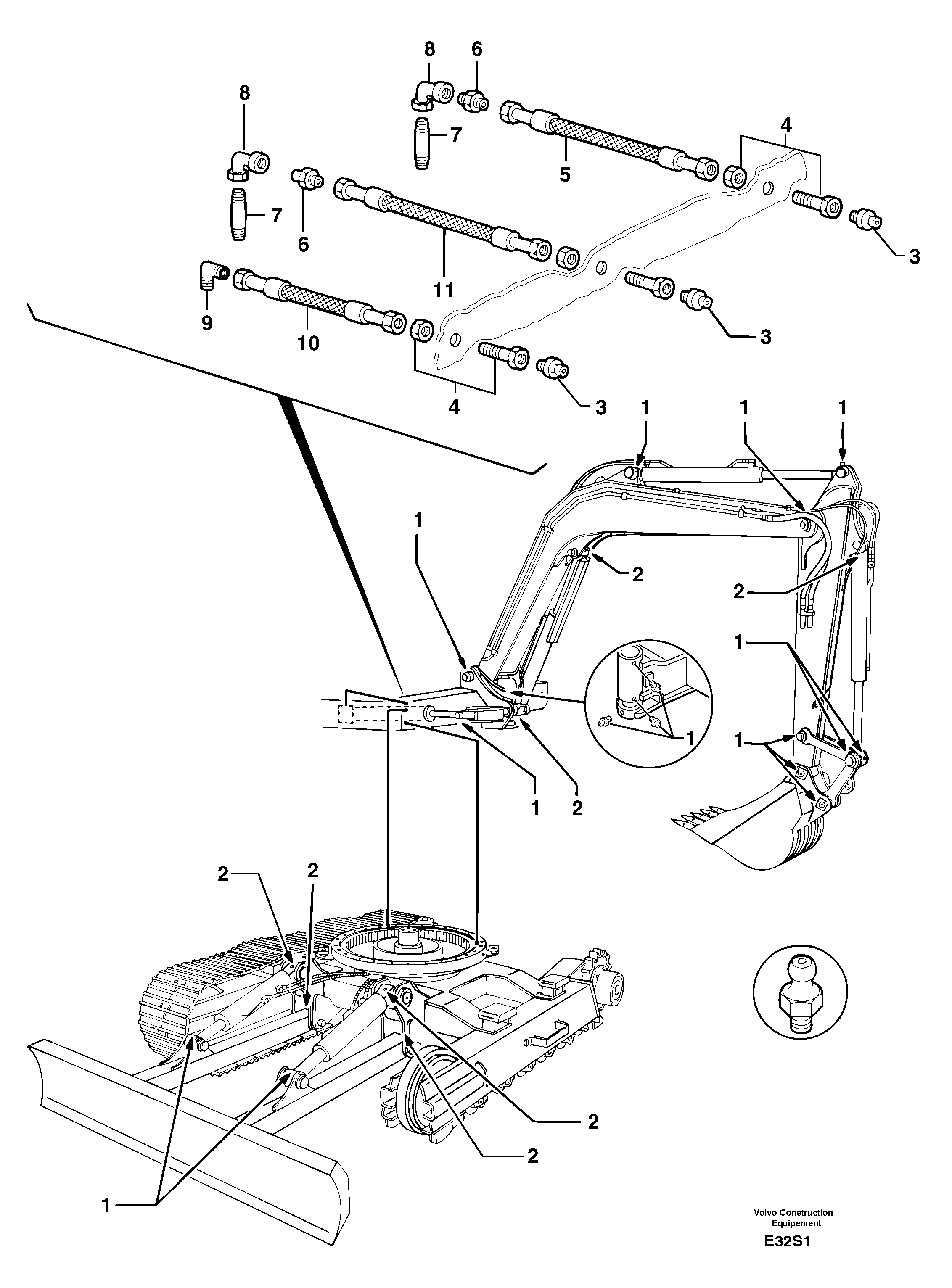 Lubrication chart — volvo parts diagram