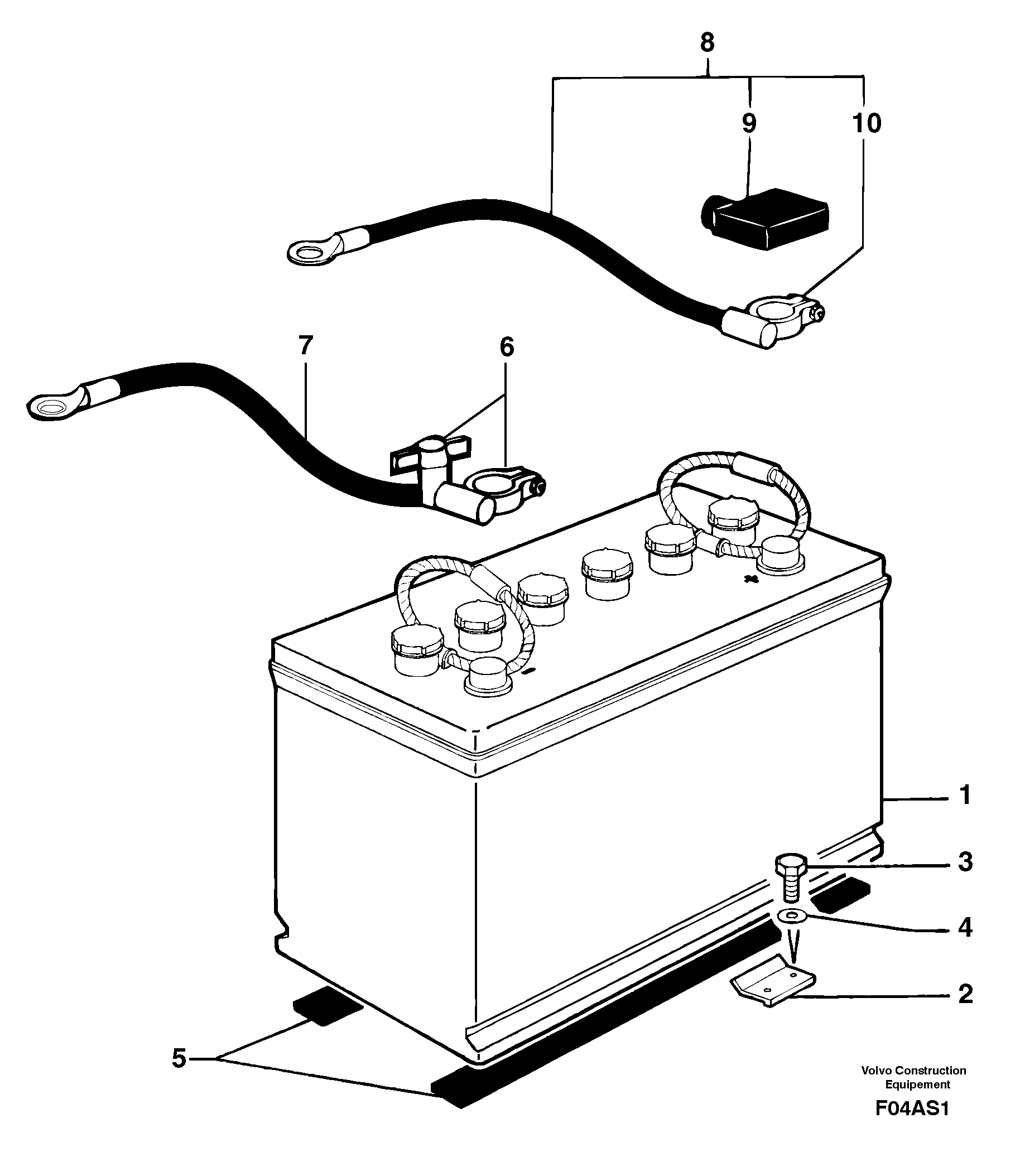 Battery installation — volvo parts diagram