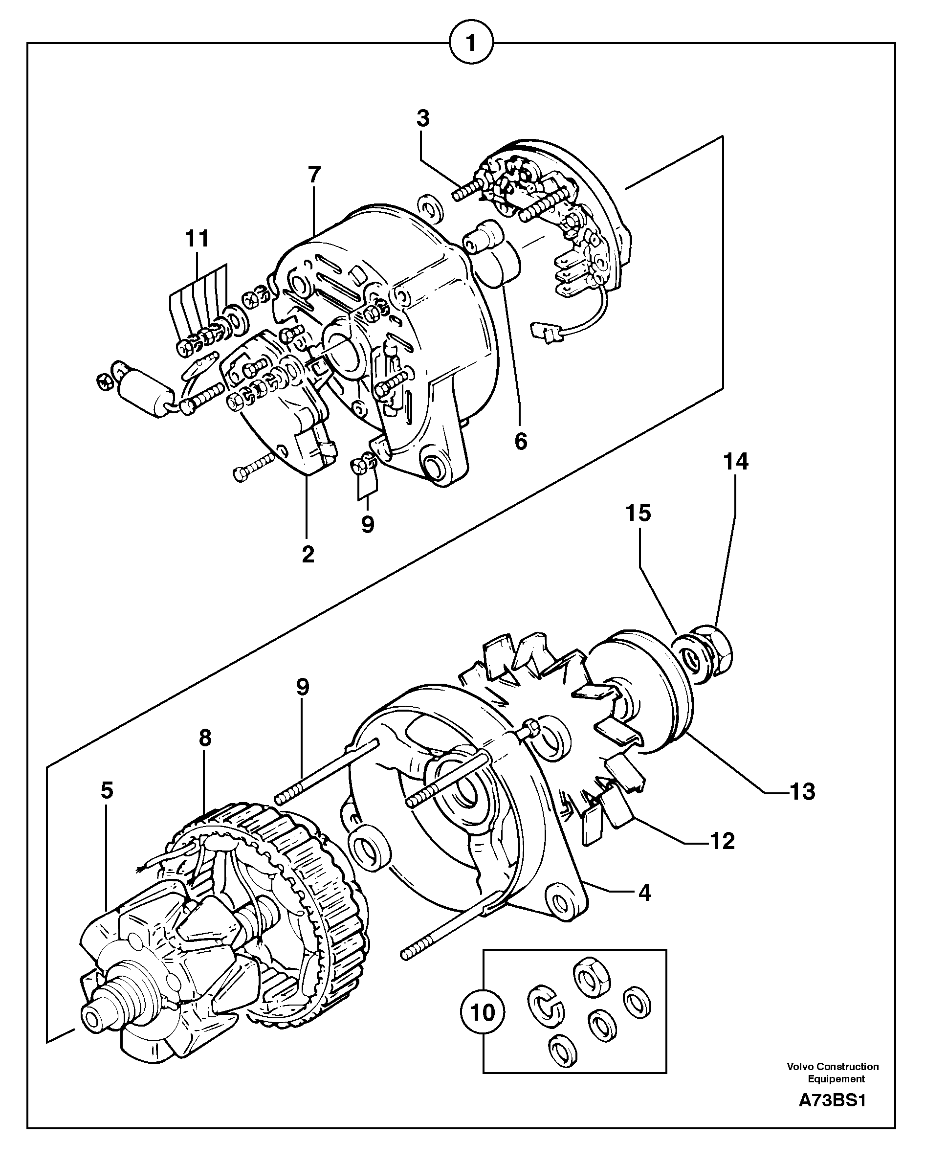 Alternator  12 V - 55 A — volvo parts diagram