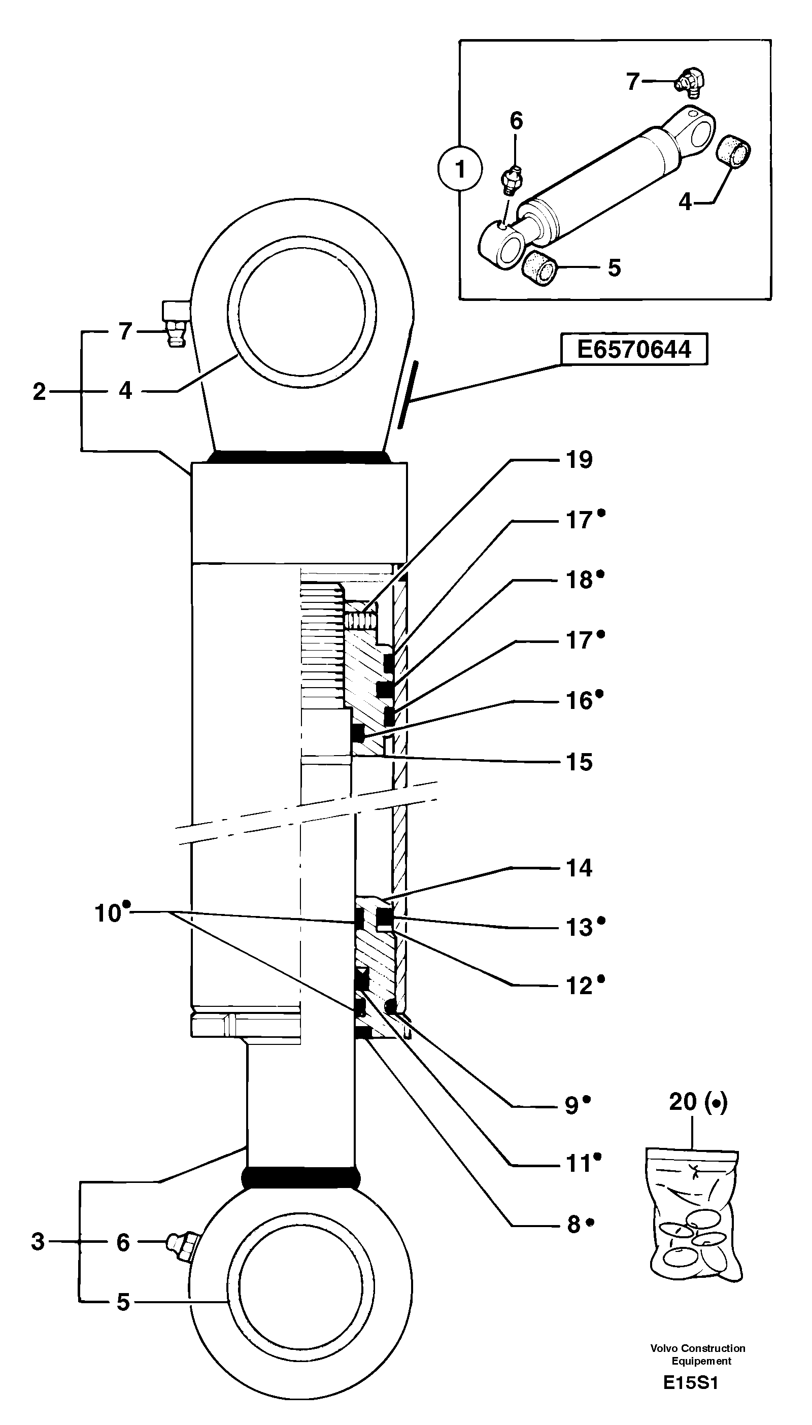 Bucket cylinder — volvo parts diagram
