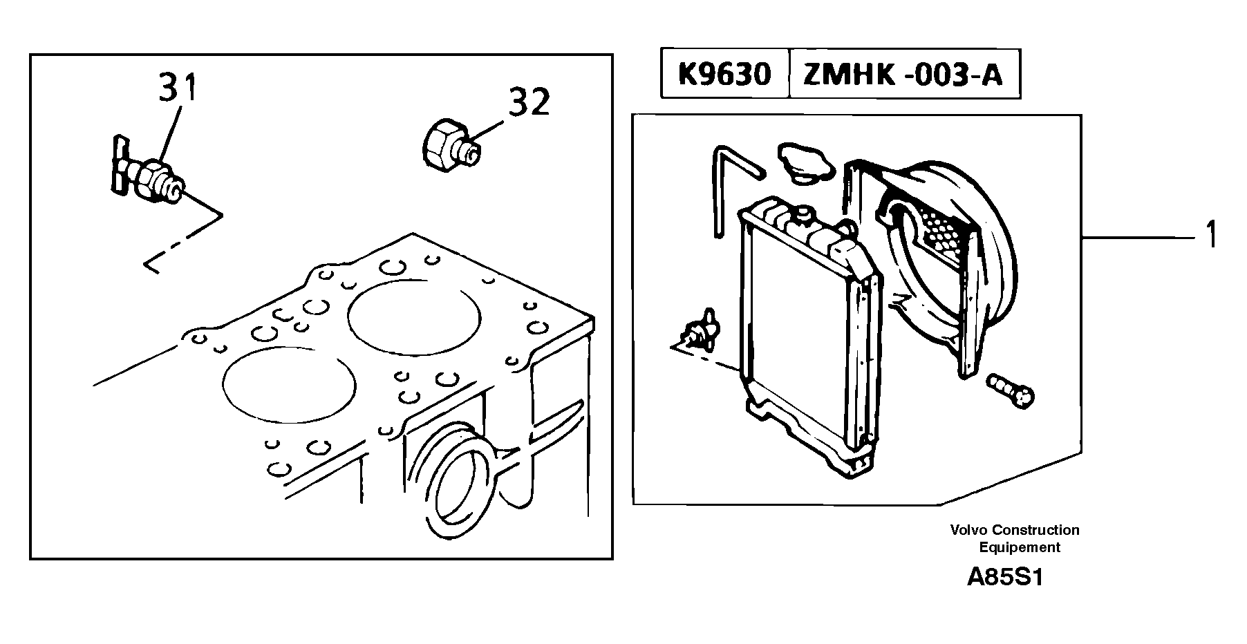 Radiator ( water ) — volvo parts diagram