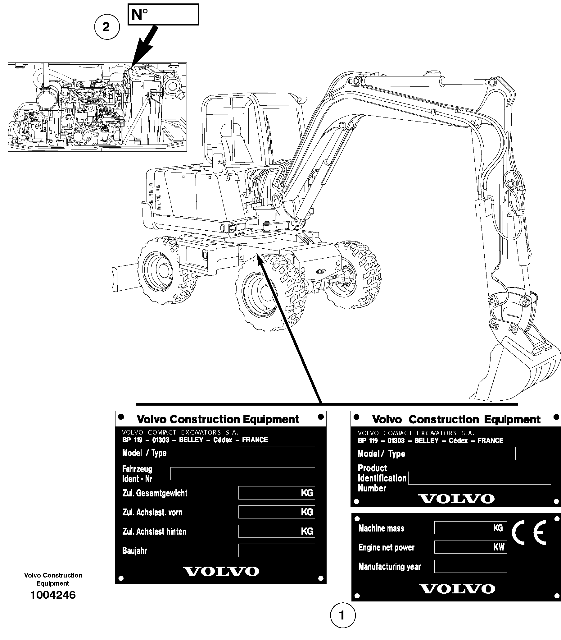 Product sign plate — volvo parts diagram