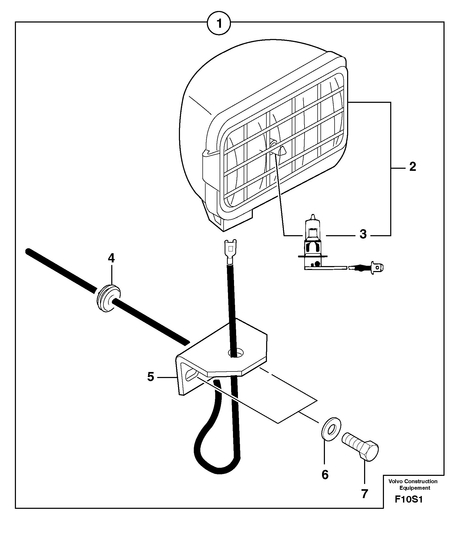 Rear headlight on cab — volvo parts diagram