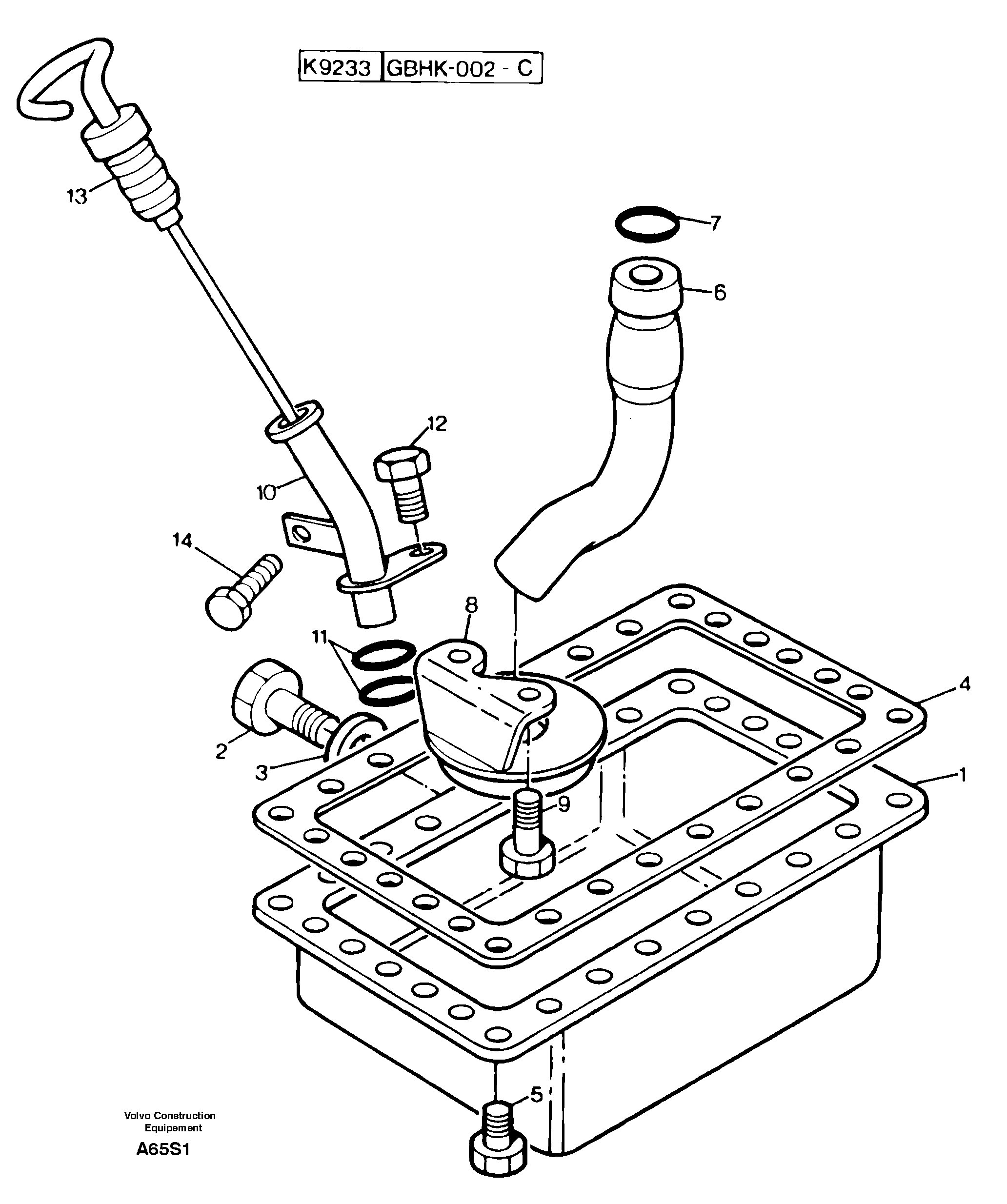 Lubrication oil sump — volvo parts diagram