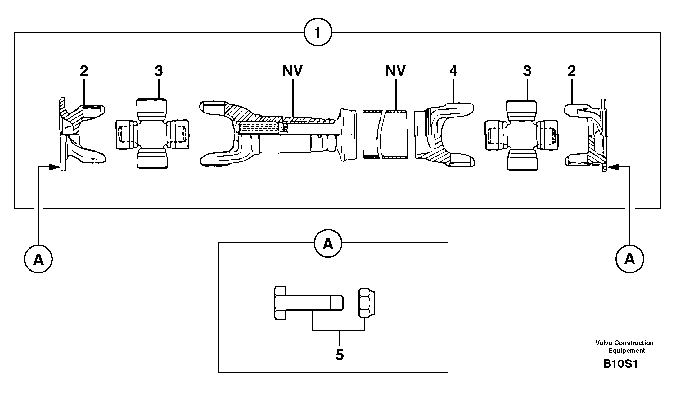 Propeller shaft — volvo parts diagram