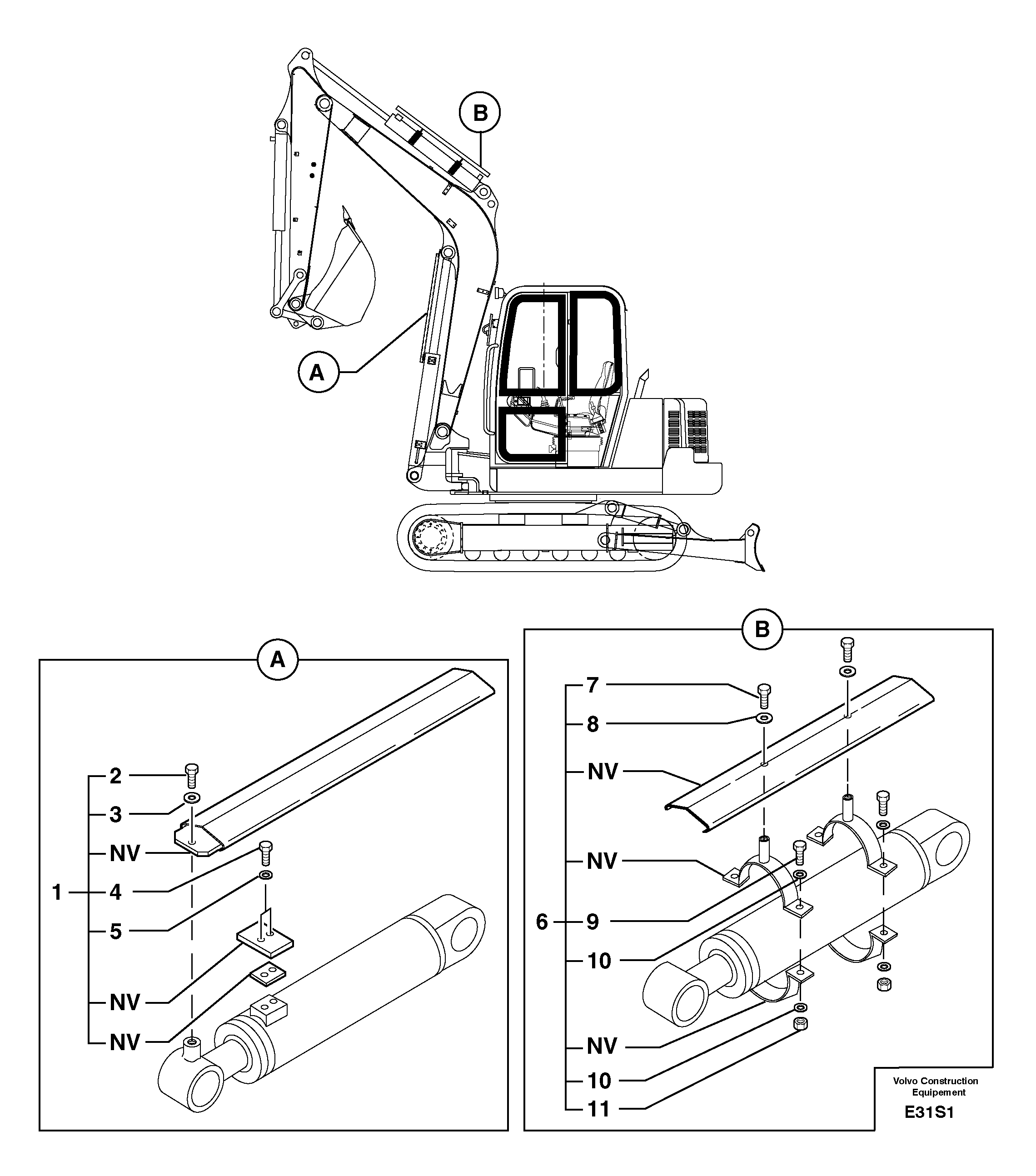 Cylinder rod protection — volvo parts diagram