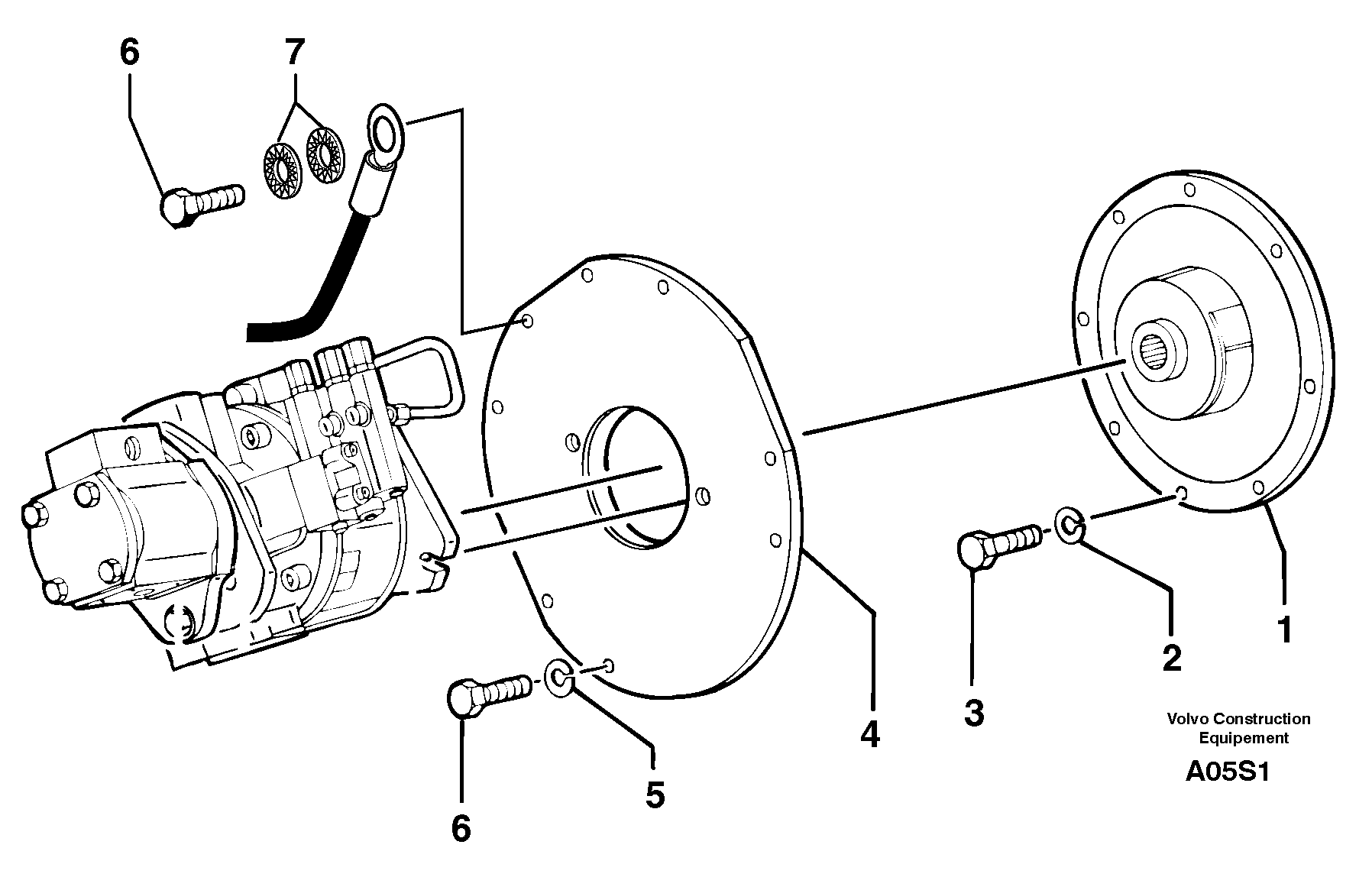 Engine coupling / hydraulic pump — volvo parts diagram
