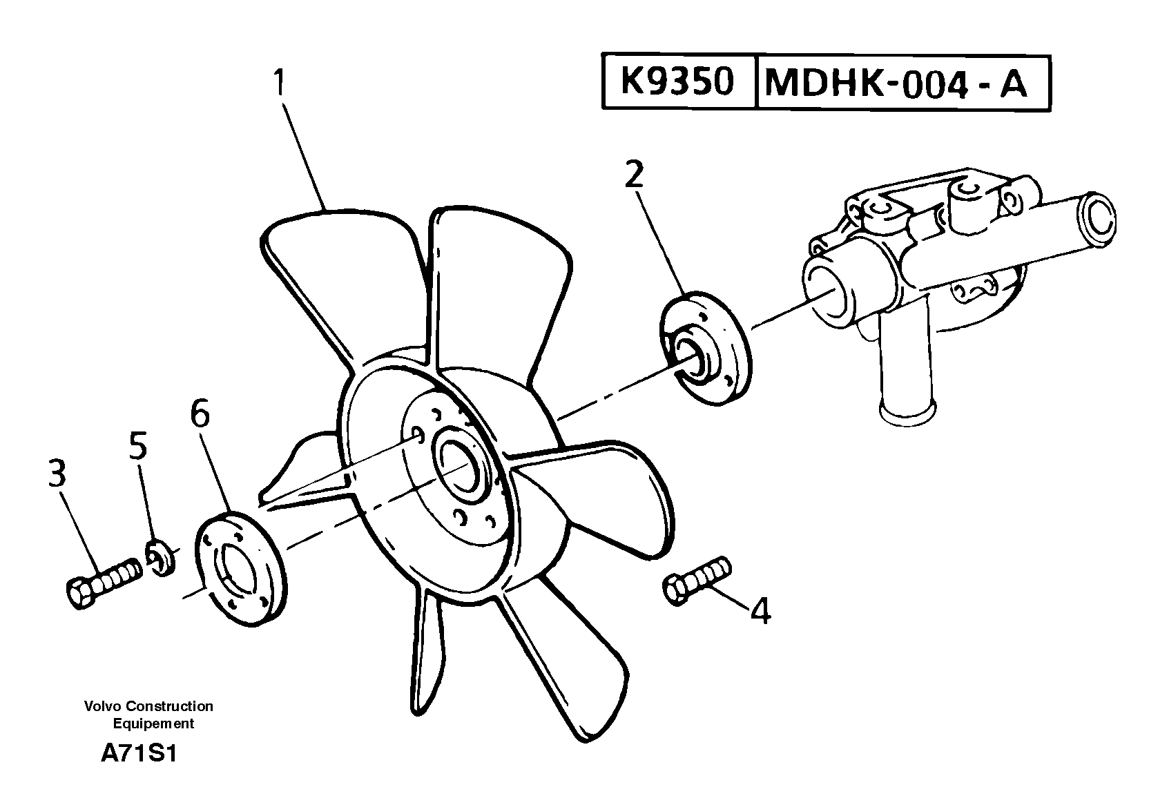 Fan and spacer — volvo parts diagram