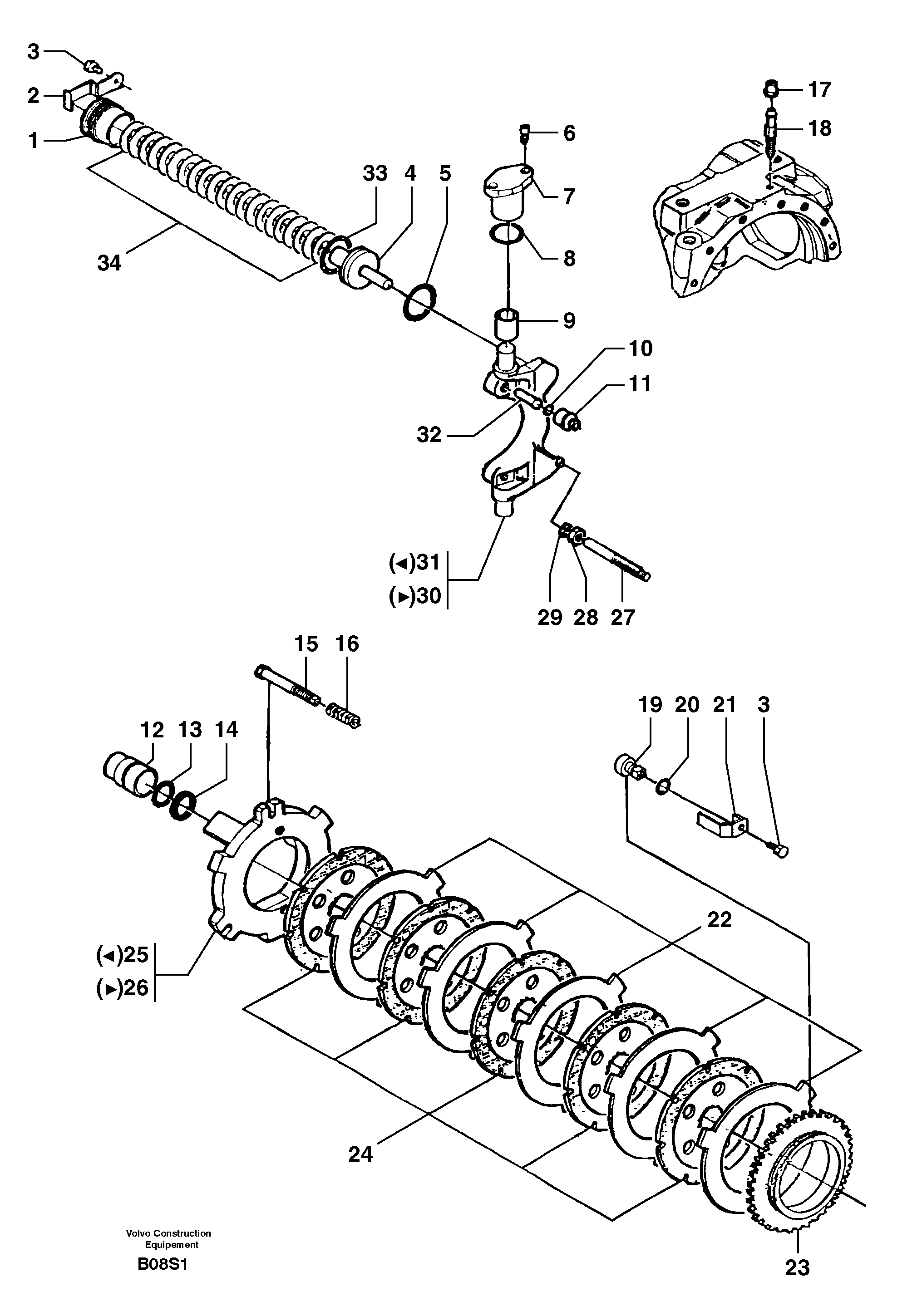 Front axle ( 1660 ) : brake — volvo parts diagram