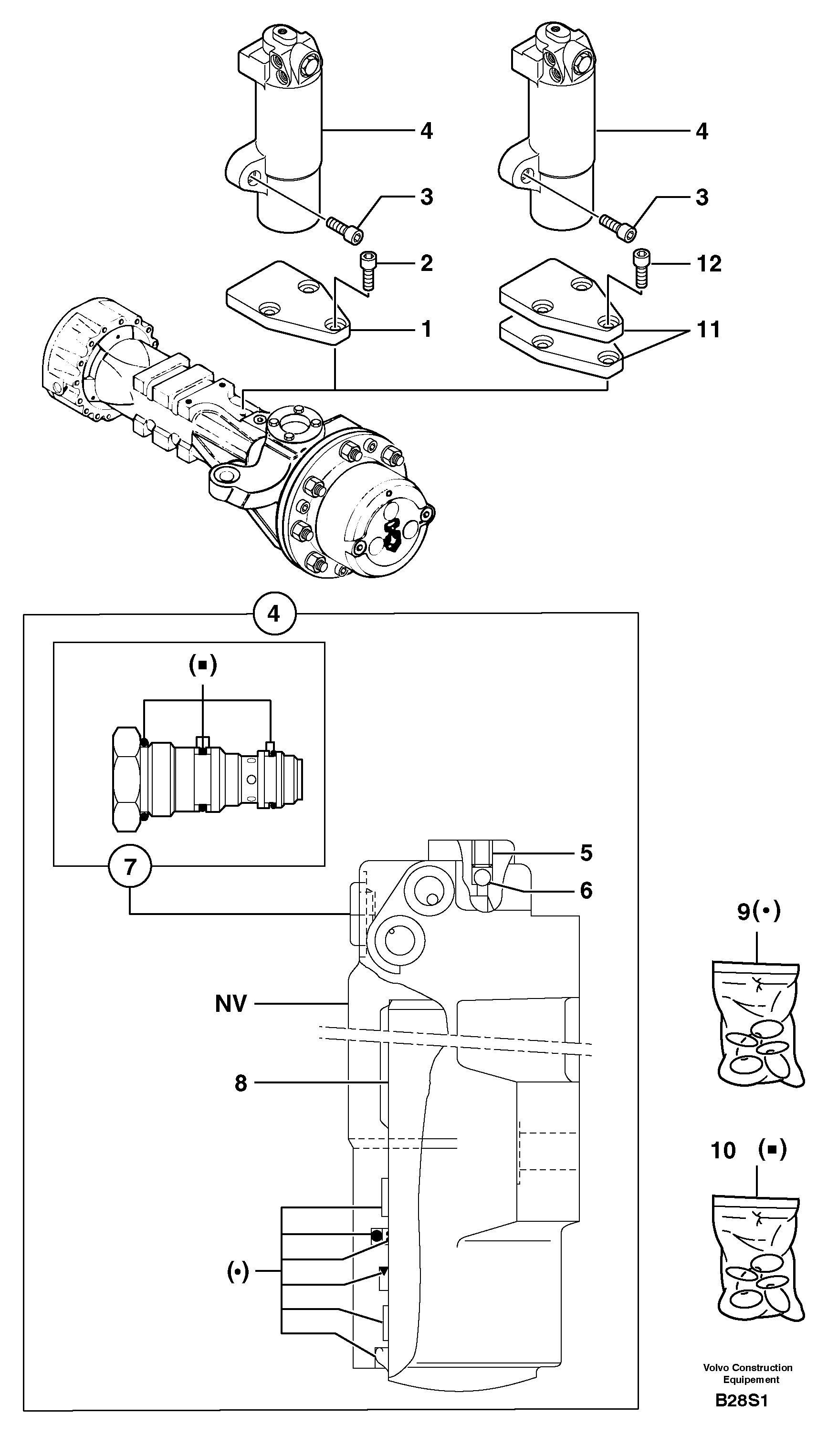 Oscillation lock cylinder — volvo parts diagram