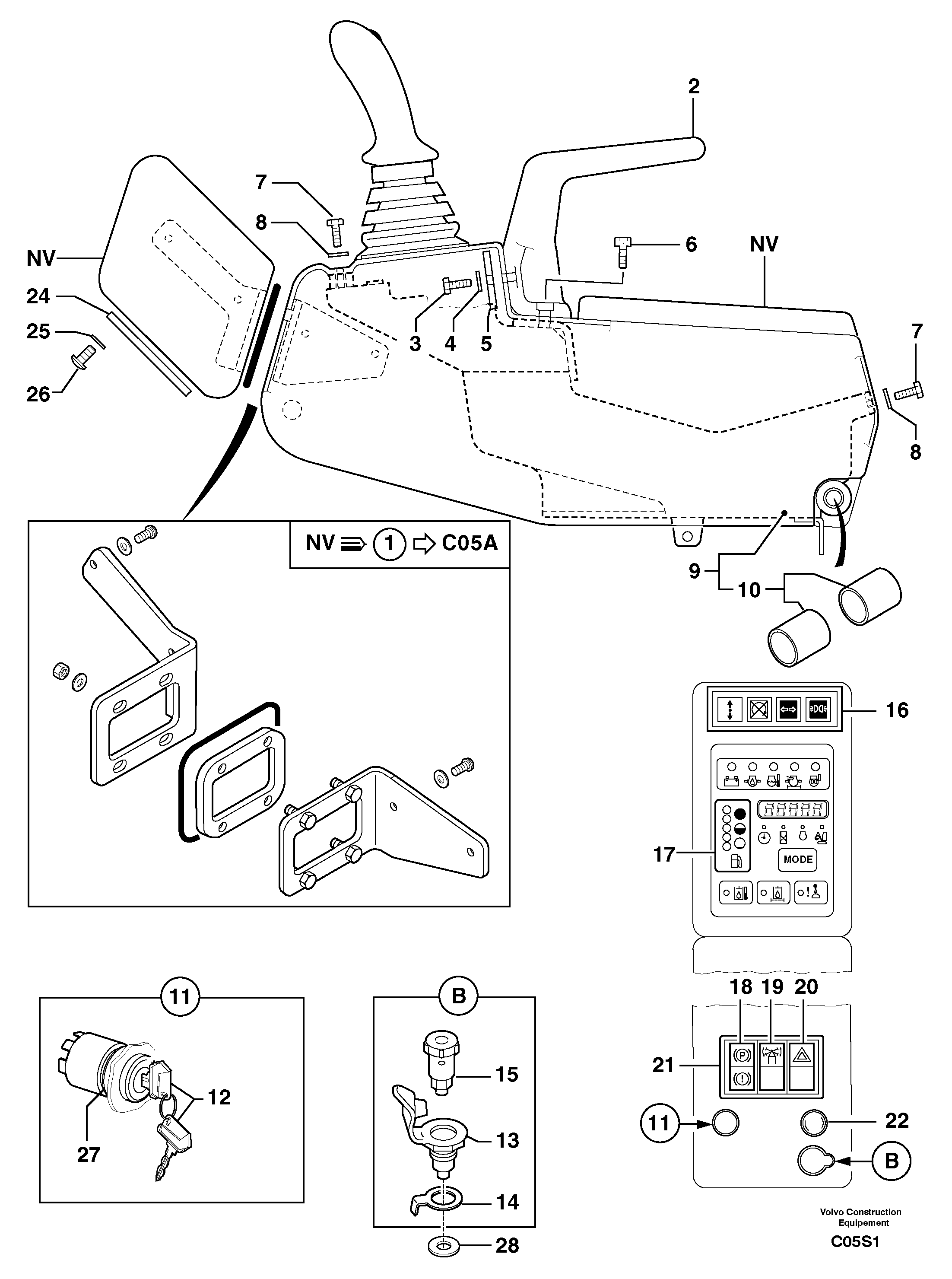 Operator's station : instrument panel ( right ) — volvo parts diagram