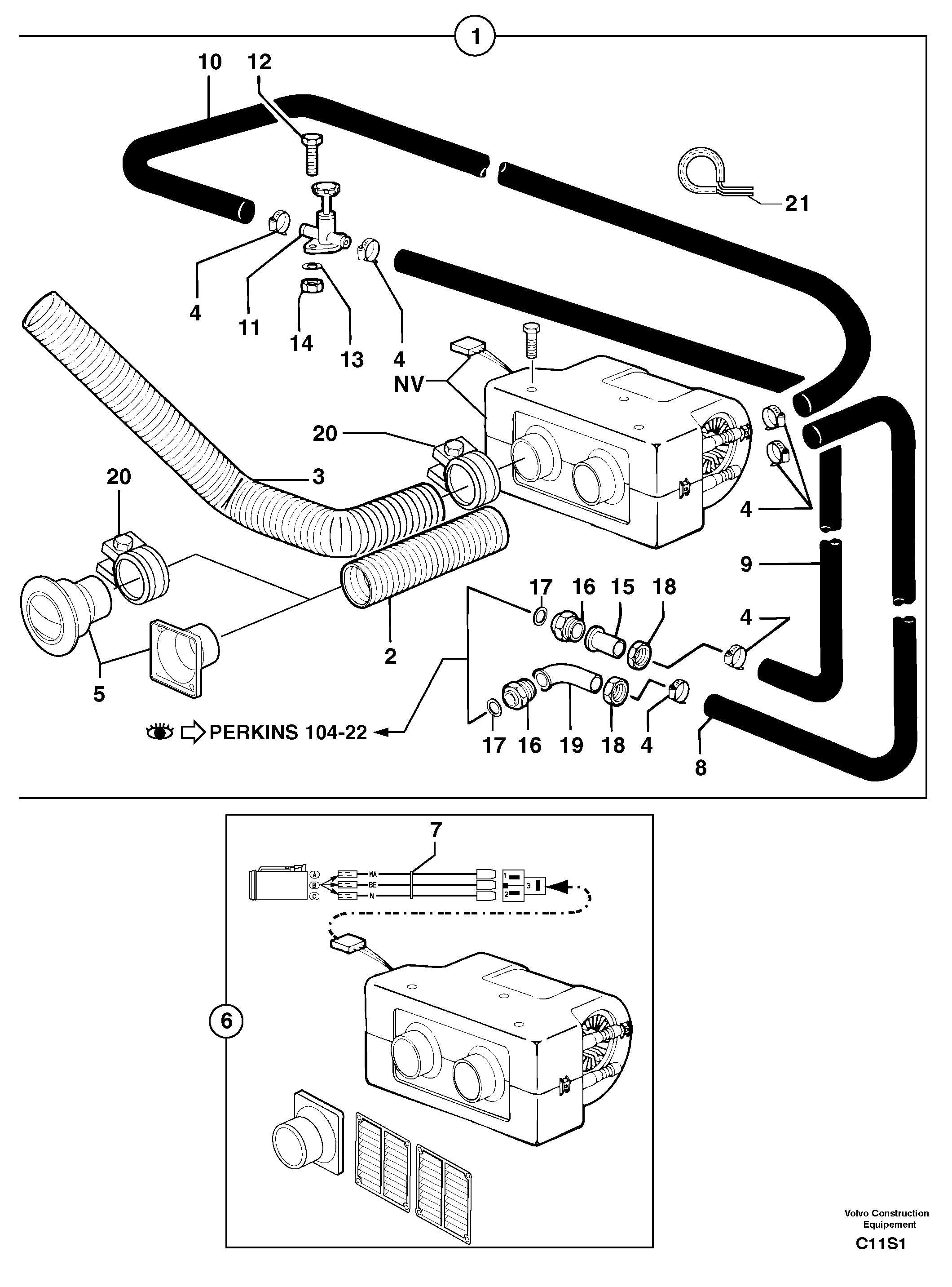Cab heating — volvo parts diagram