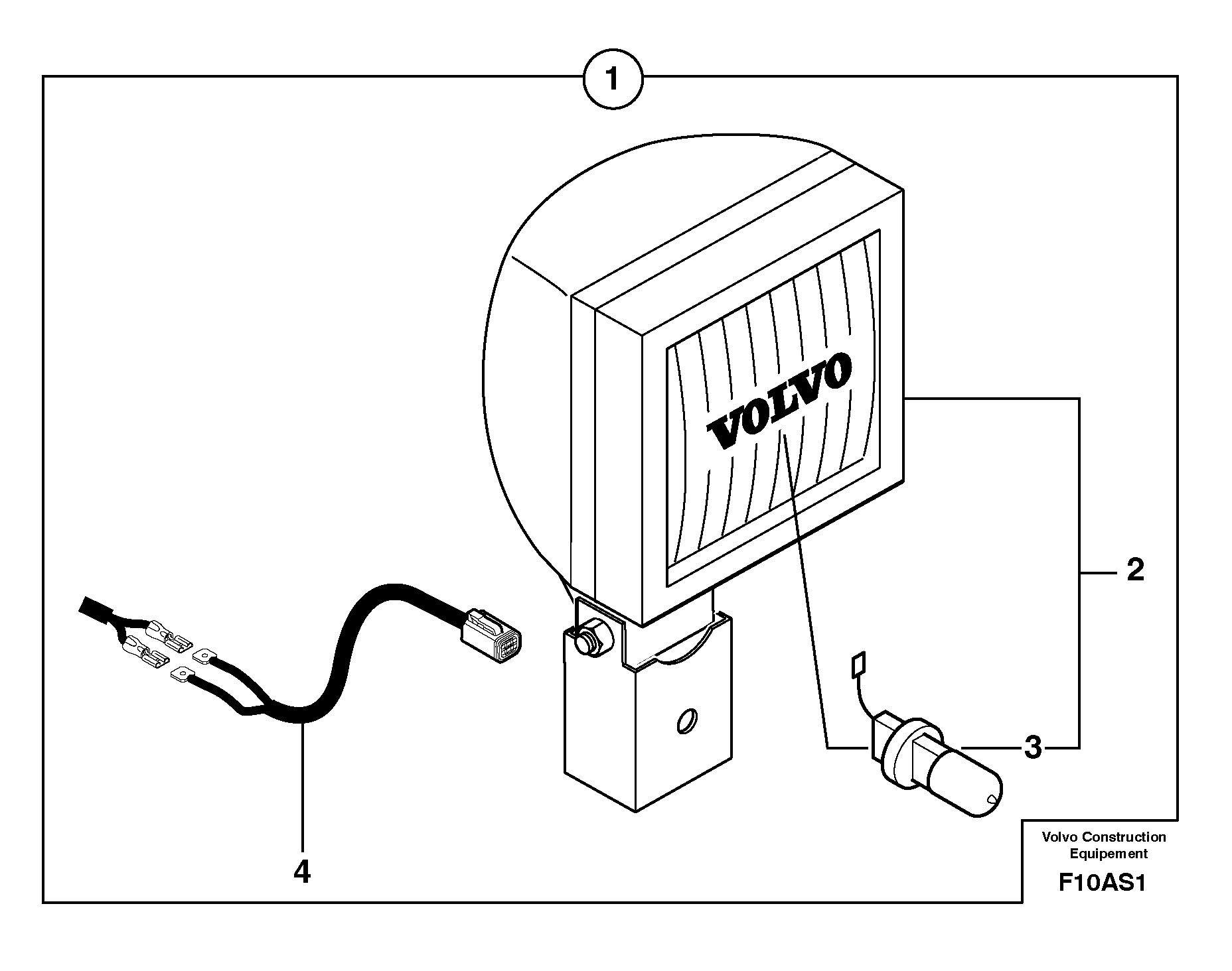 Rear headlight on cab — volvo parts diagram