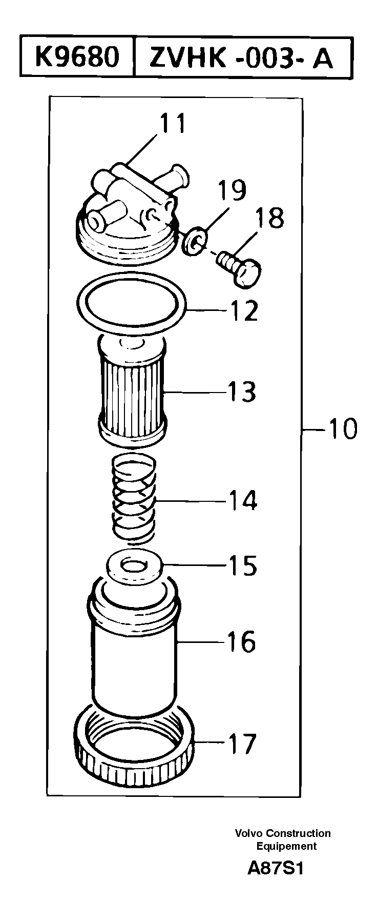 Sediment bowl — volvo parts diagram