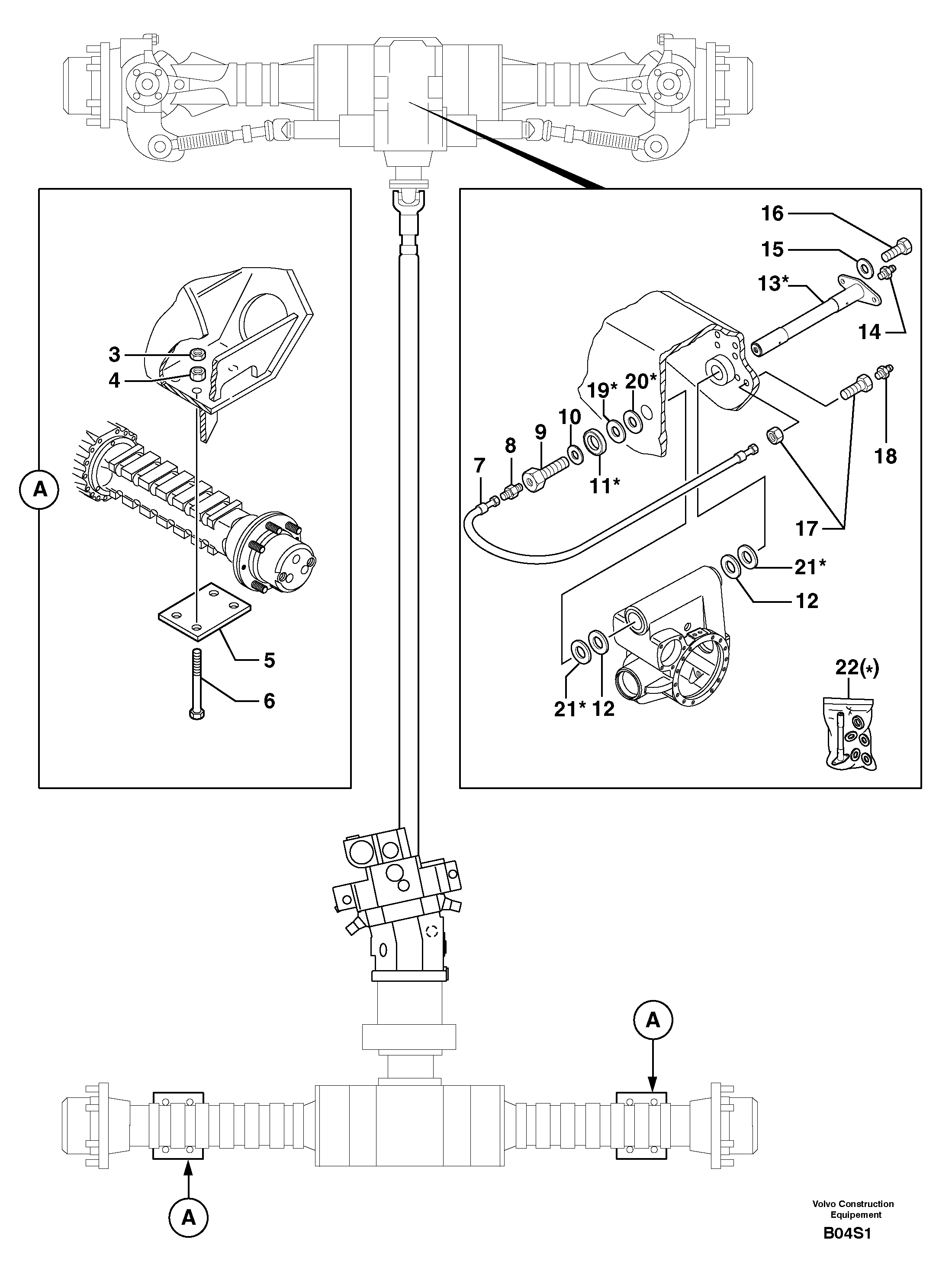 Axle cradles and mountings — volvo parts diagram