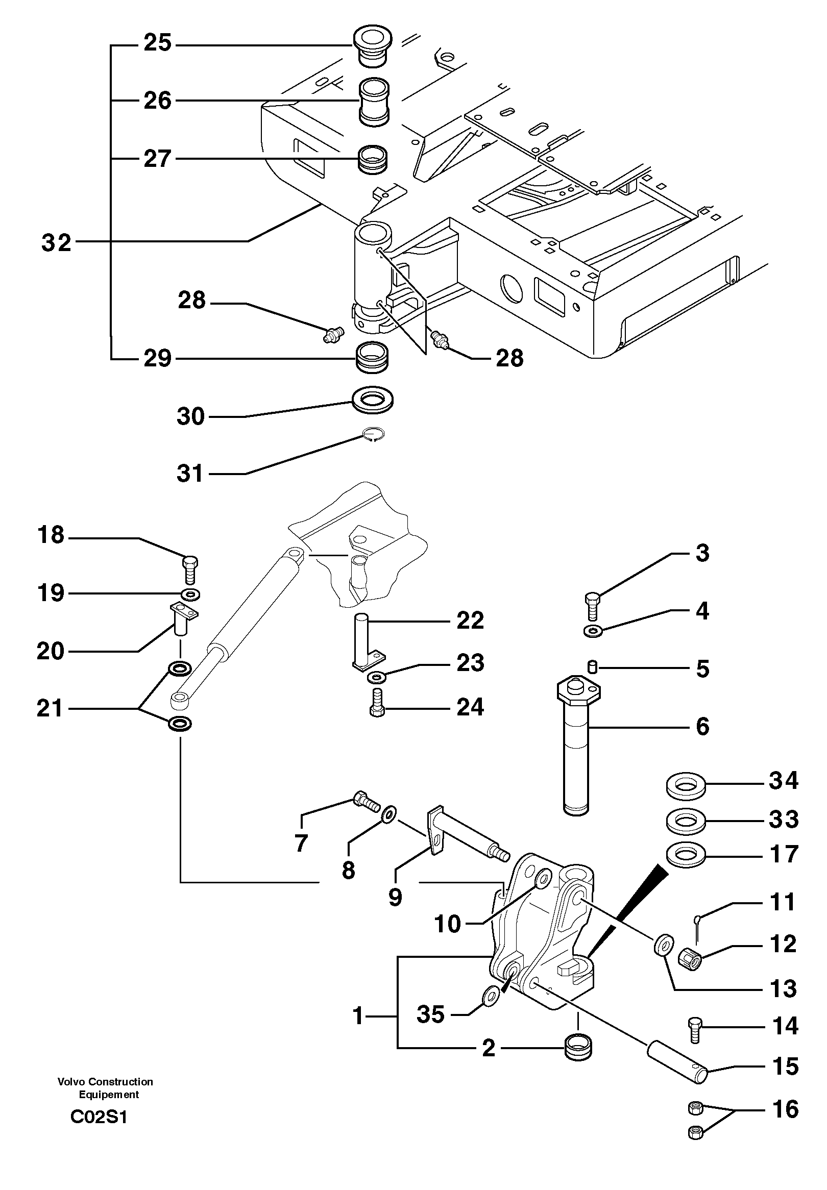 Platform / pivot pin — volvo parts diagram