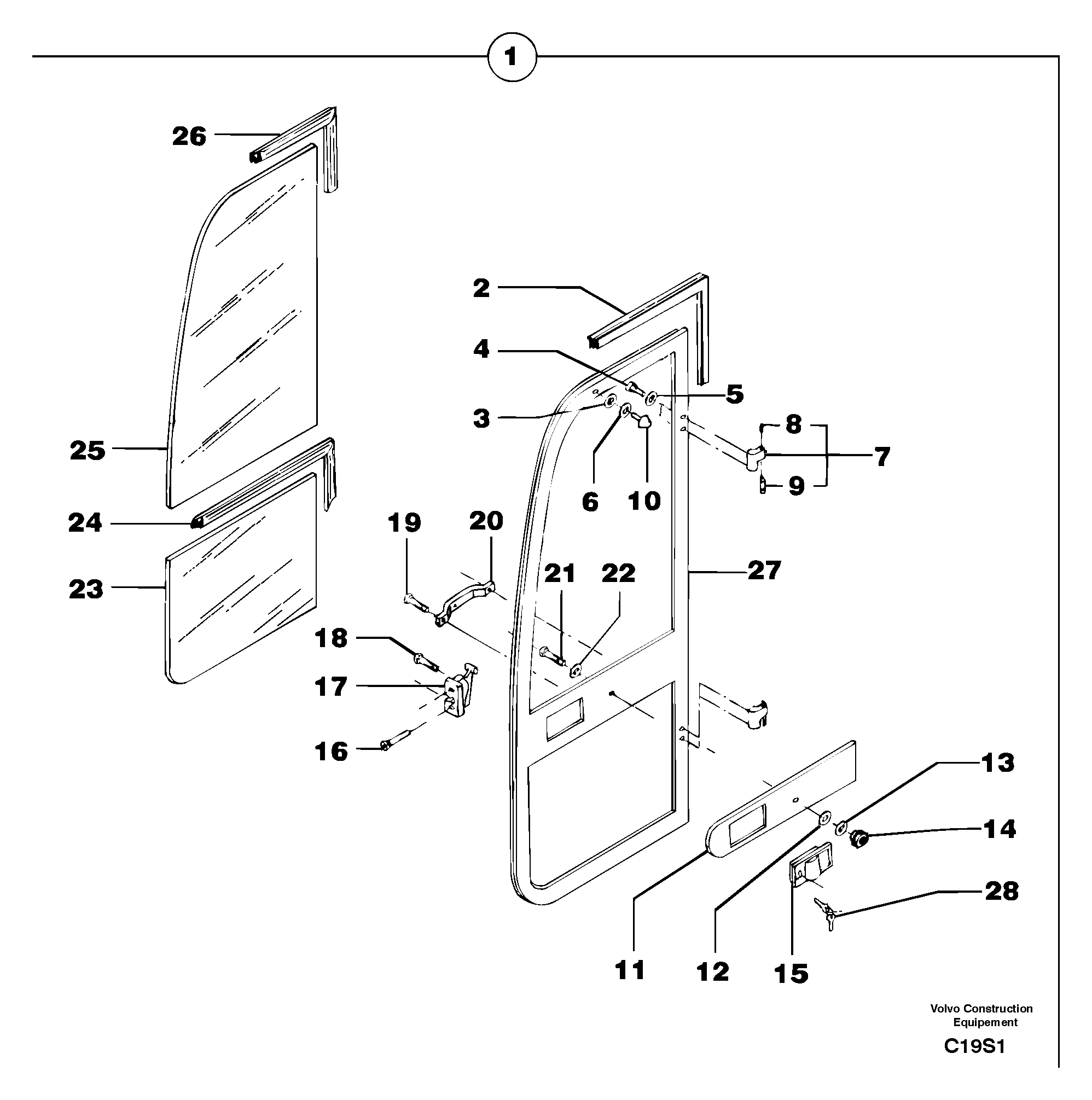 Cab : door — volvo parts diagram