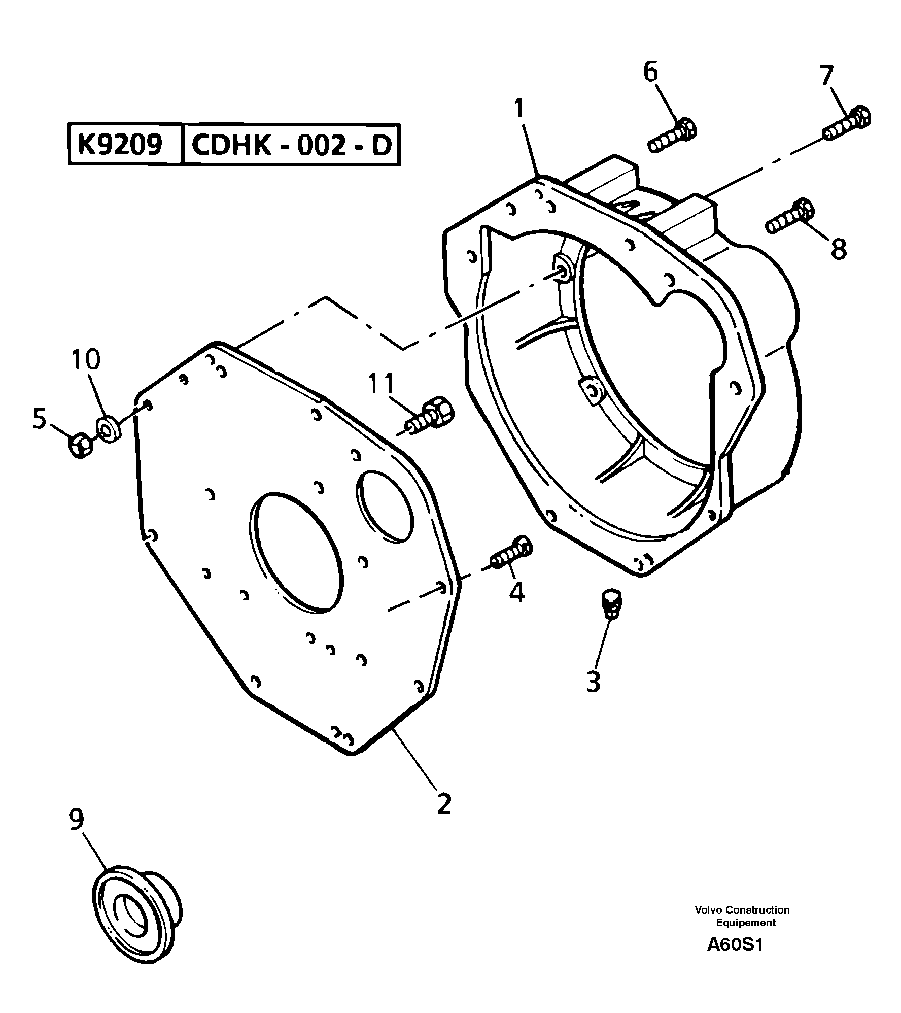 Flywheel housing — volvo parts diagram
